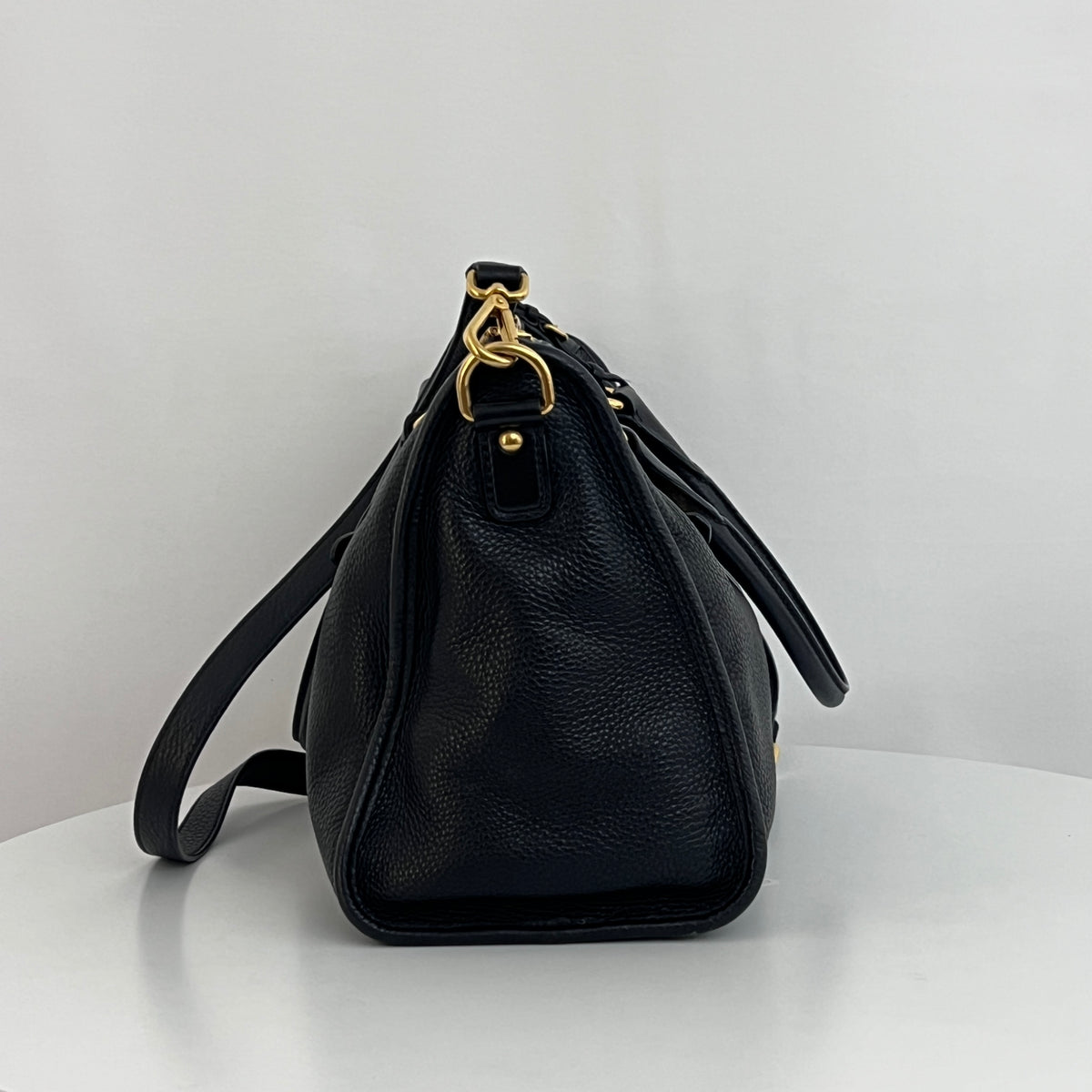 Sac PRADA Vitello Daino cuir grainé noir