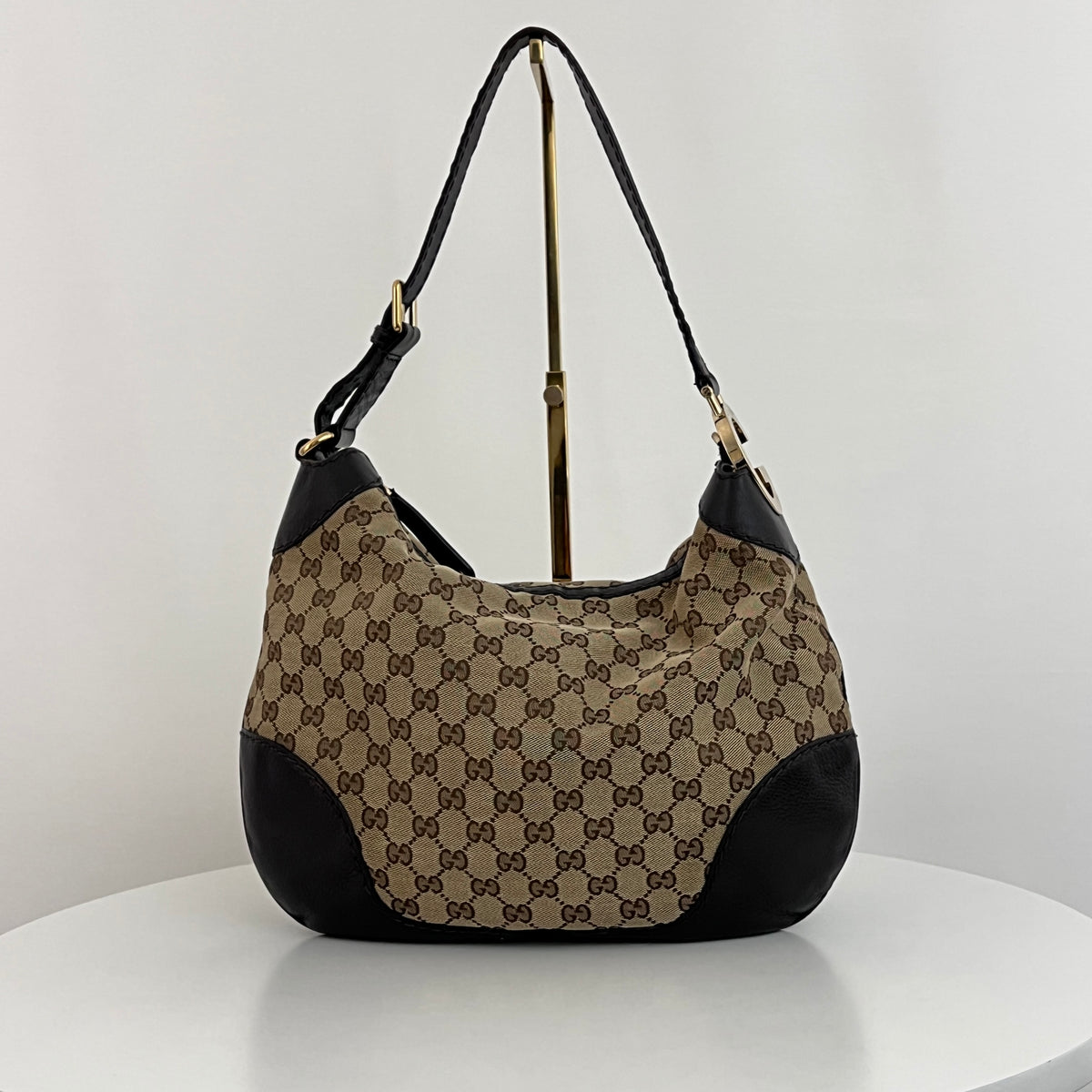 Sac GUCCI Charlotte toile et cuir marron