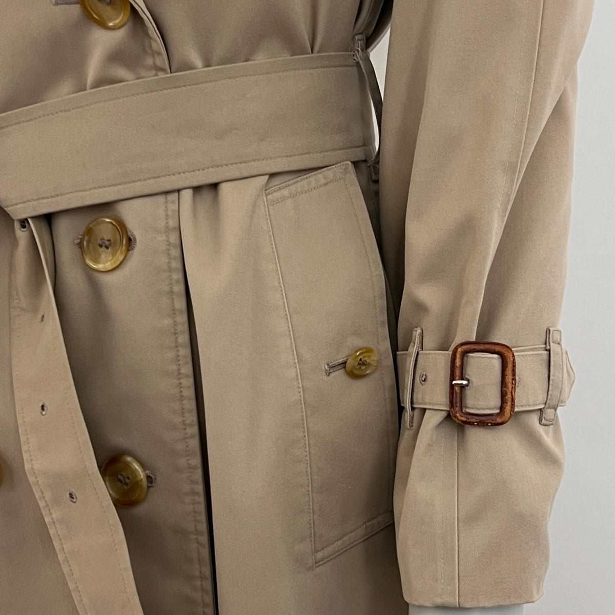 Trench BURBERRY XS coton beige Chelsea Circa 1990