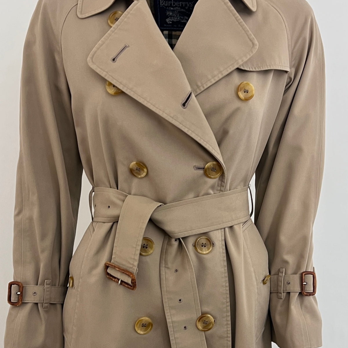Trench BURBERRY XS coton beige Chelsea Circa 1990