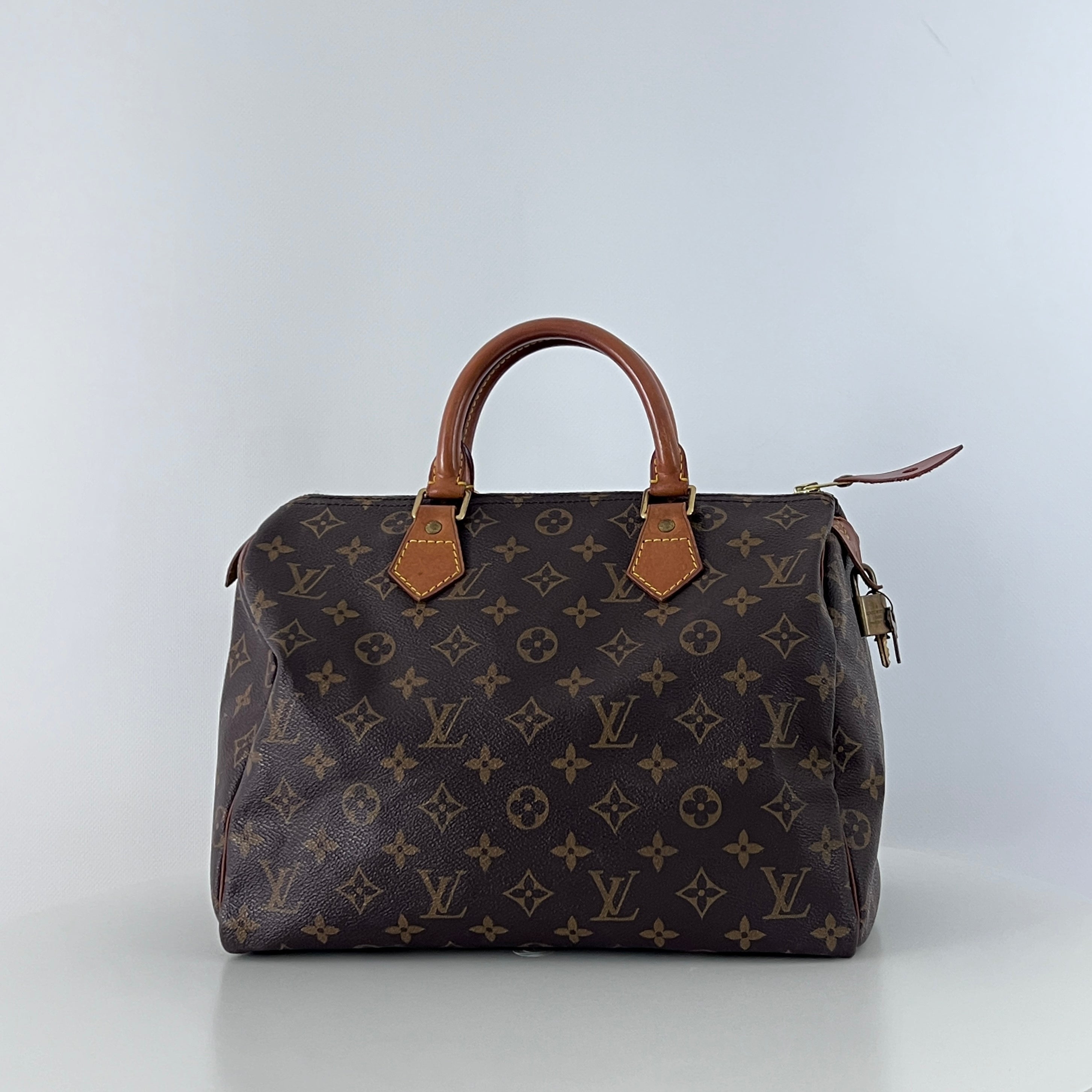 Sac à main LOUIS VUITTON Speedy 30 toile et cuir marron