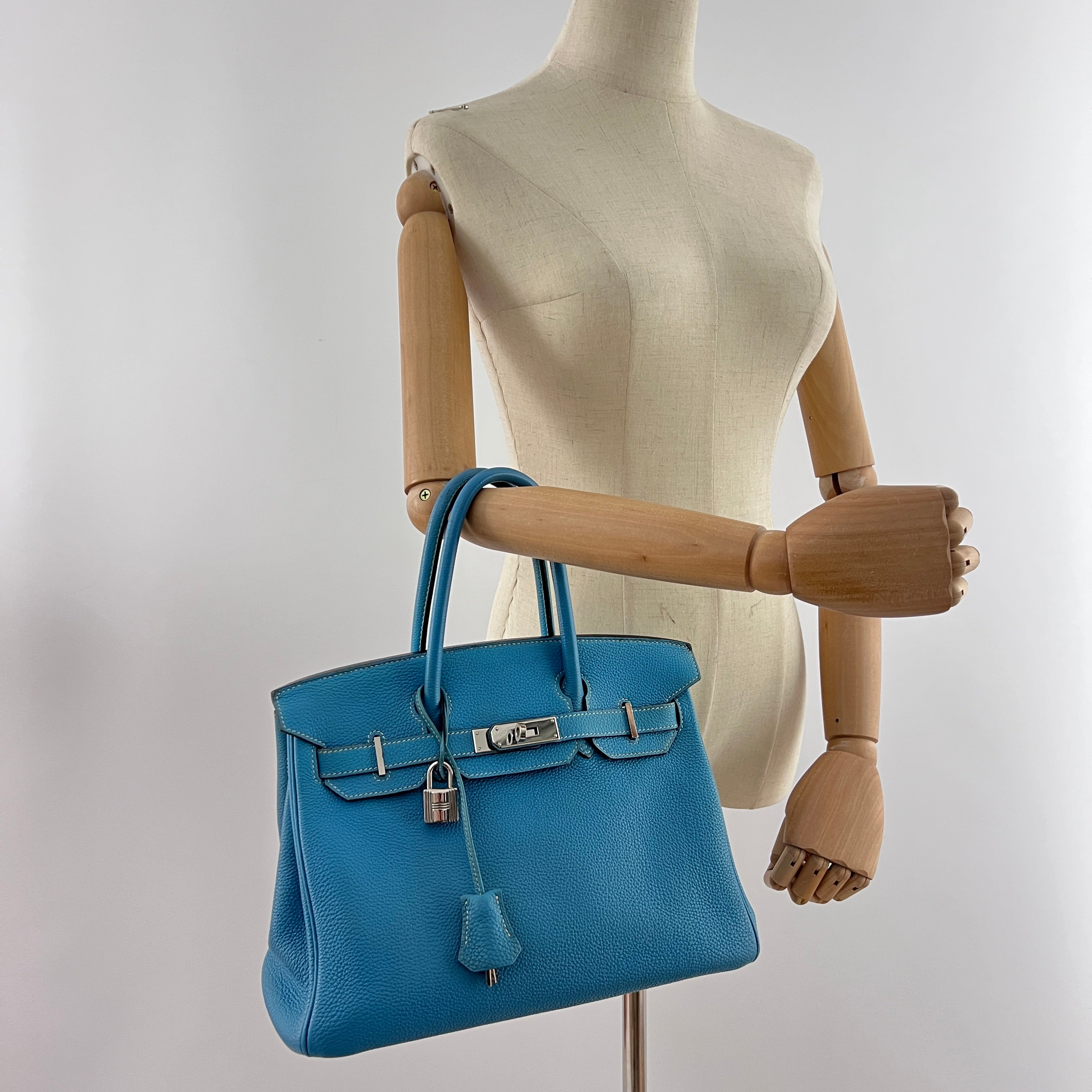 Sac à main HERMÈS Birkin 30 cuir bleu