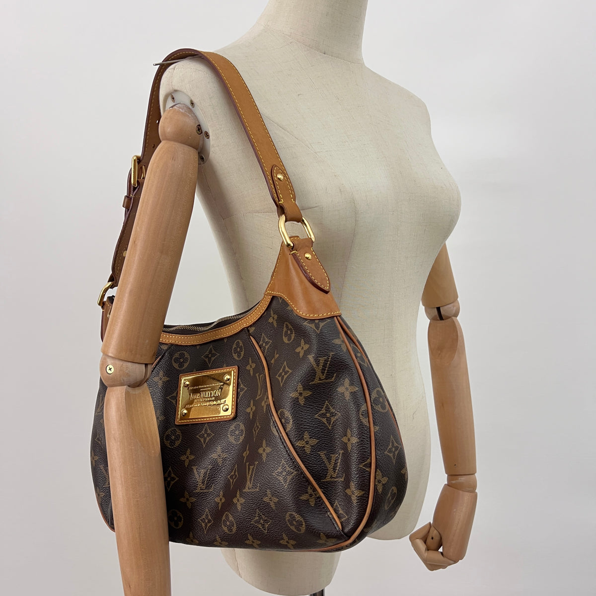 Sac LOUIS VUITTON Thames GM toile et cuir marron vintage 2011