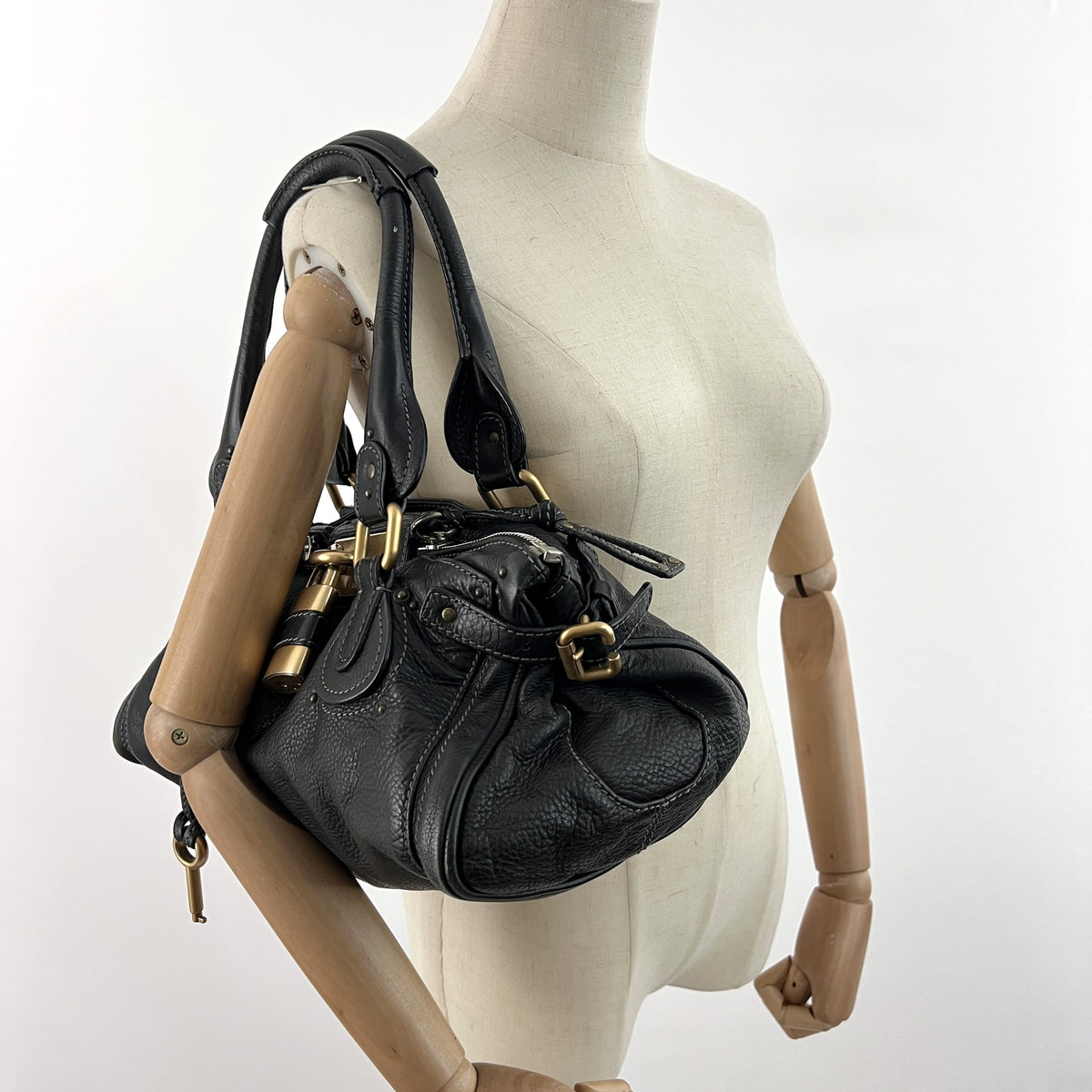 Sac CHLOÉ Paddington cuir grainé noir