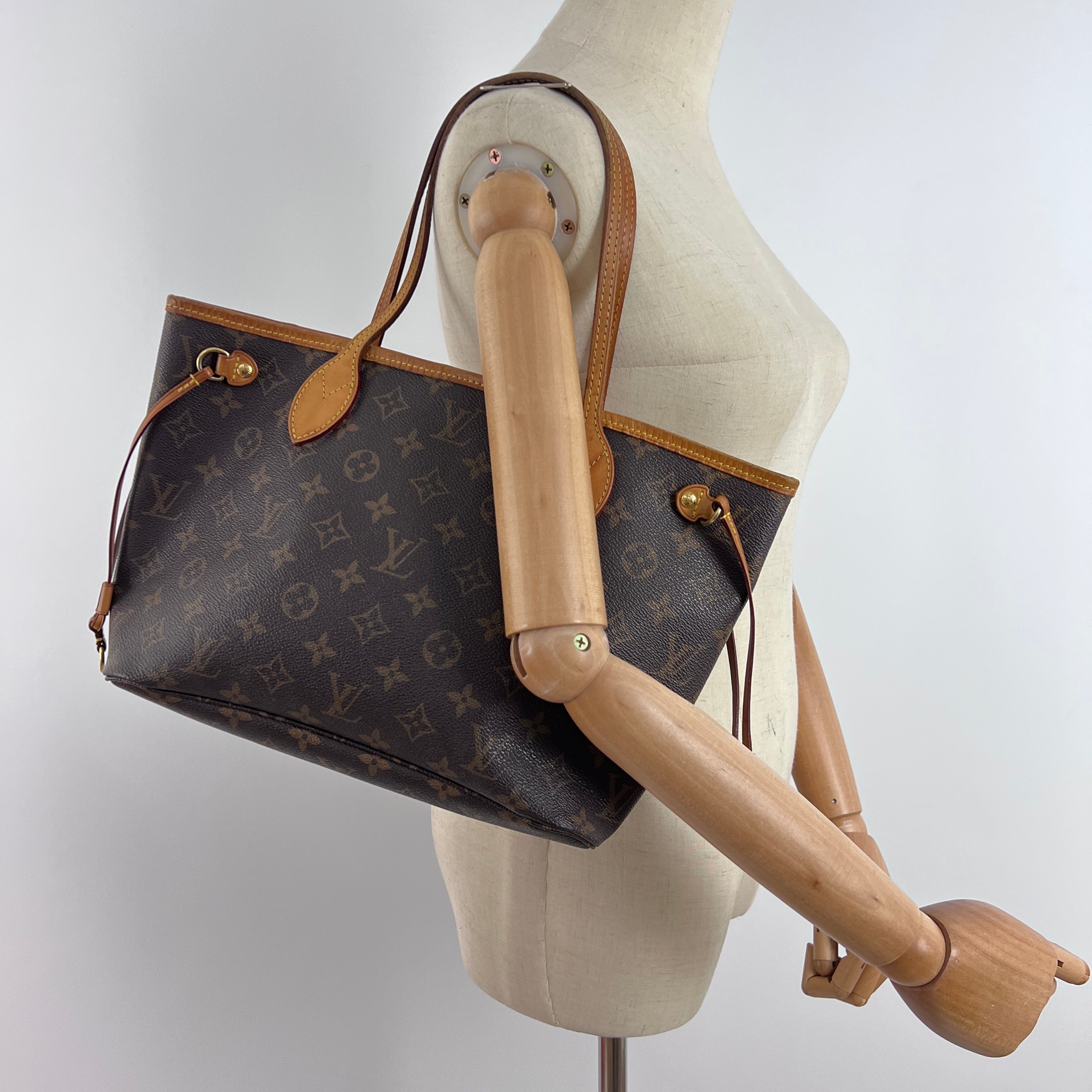Sac à main LOUIS VUITTON Neverfull toile et cuir marron