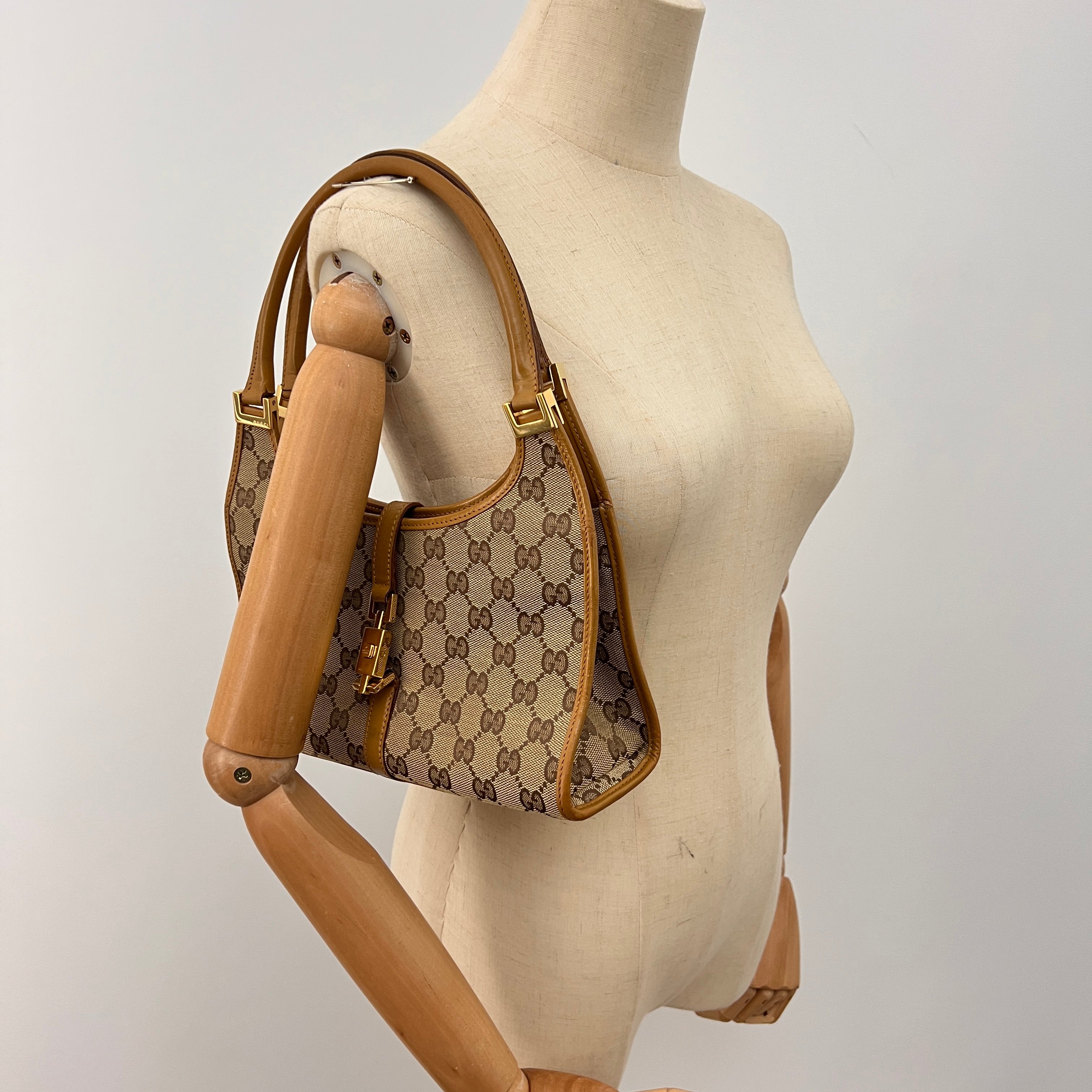 Sac GUCCI Jackie Small toile et cuir marron