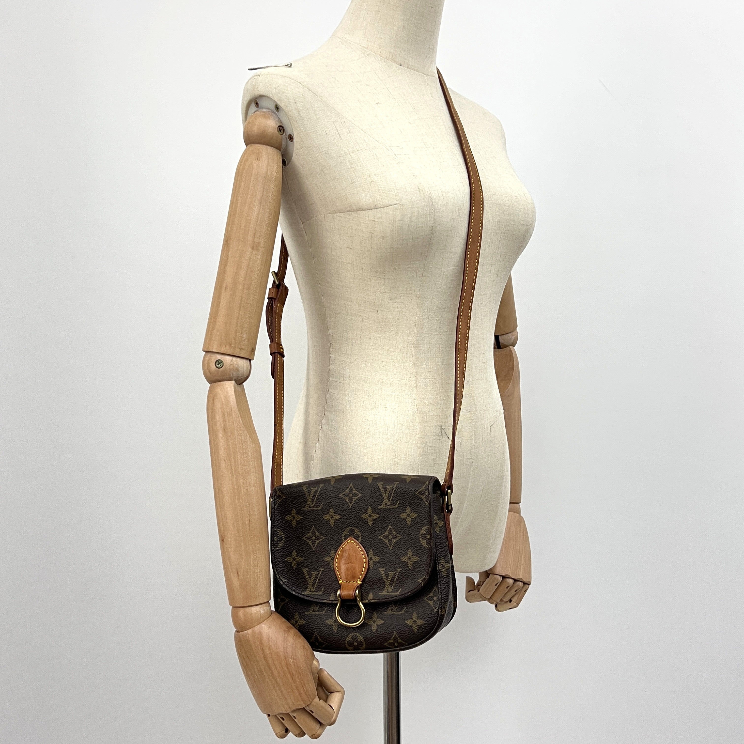 LOUIS VUITTON Mini Saint Cloud handbag in brown canvas and leather