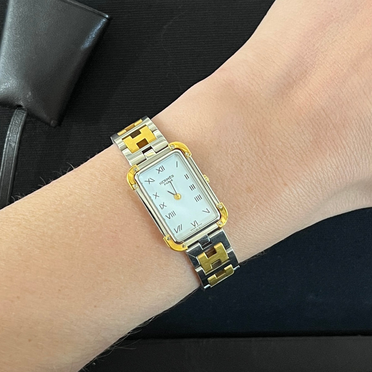 HERMÈS Croisière watch in two-tone steel