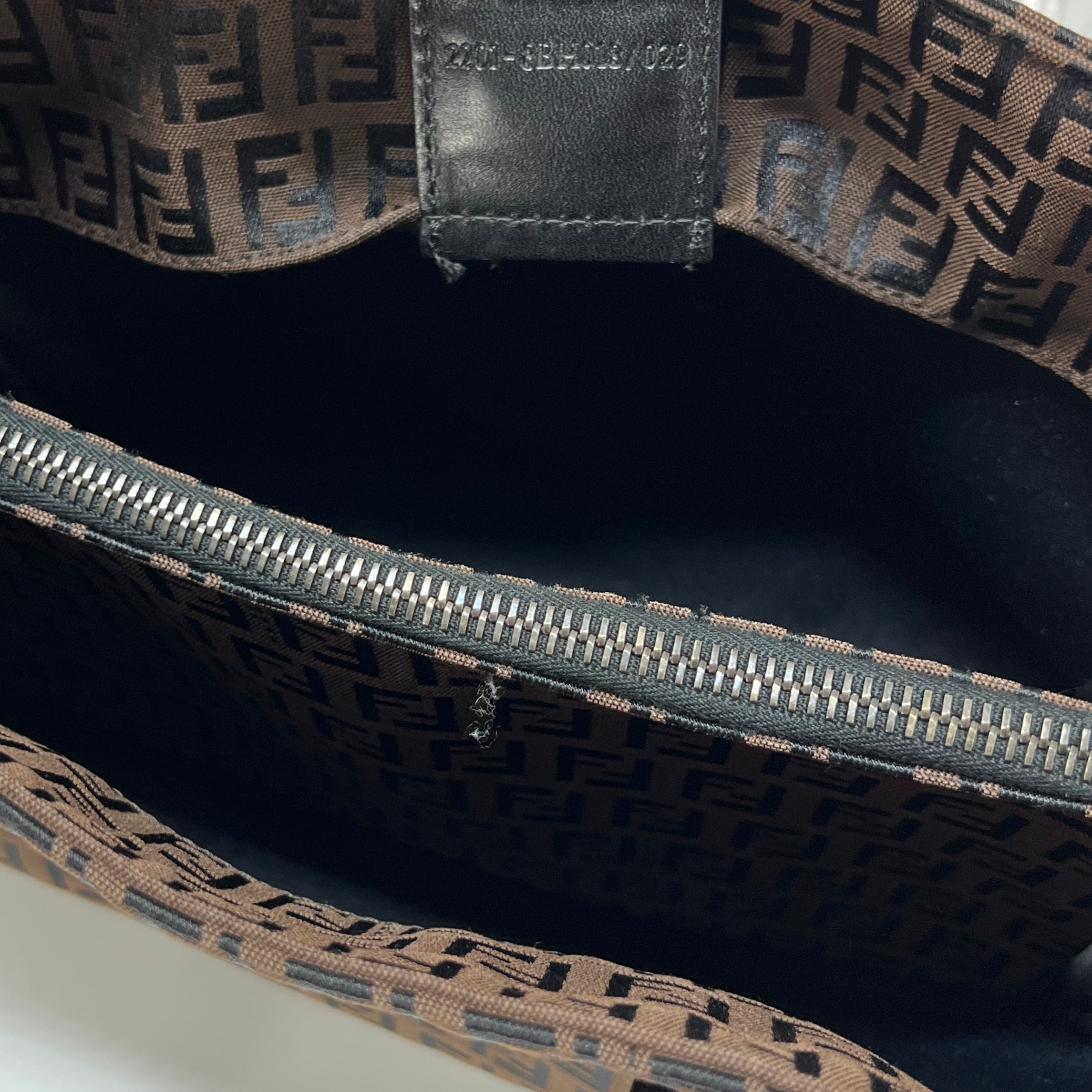 Sac à main FENDI toile et cuir marron