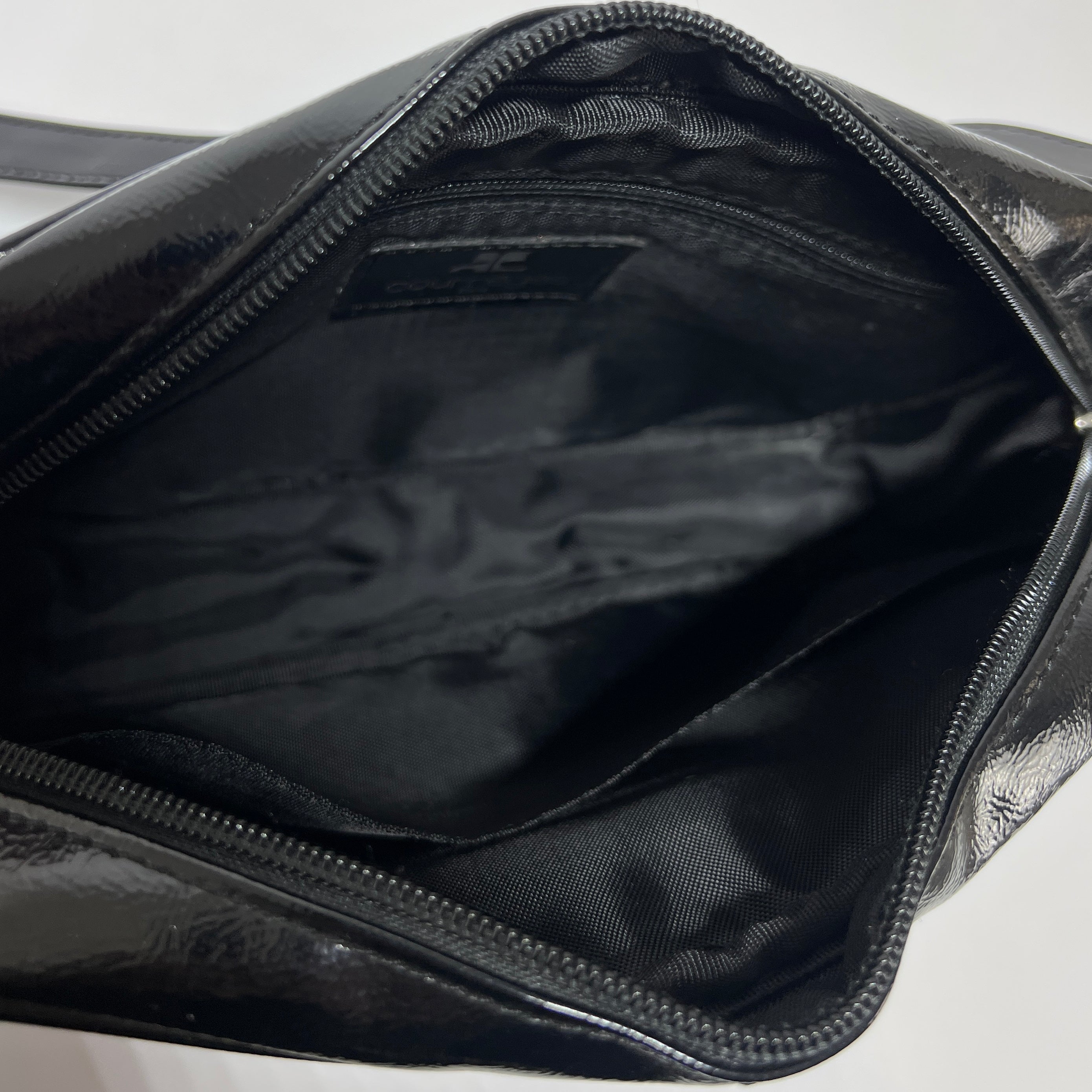 Sac à main COURREGES Caméra vinyle noir