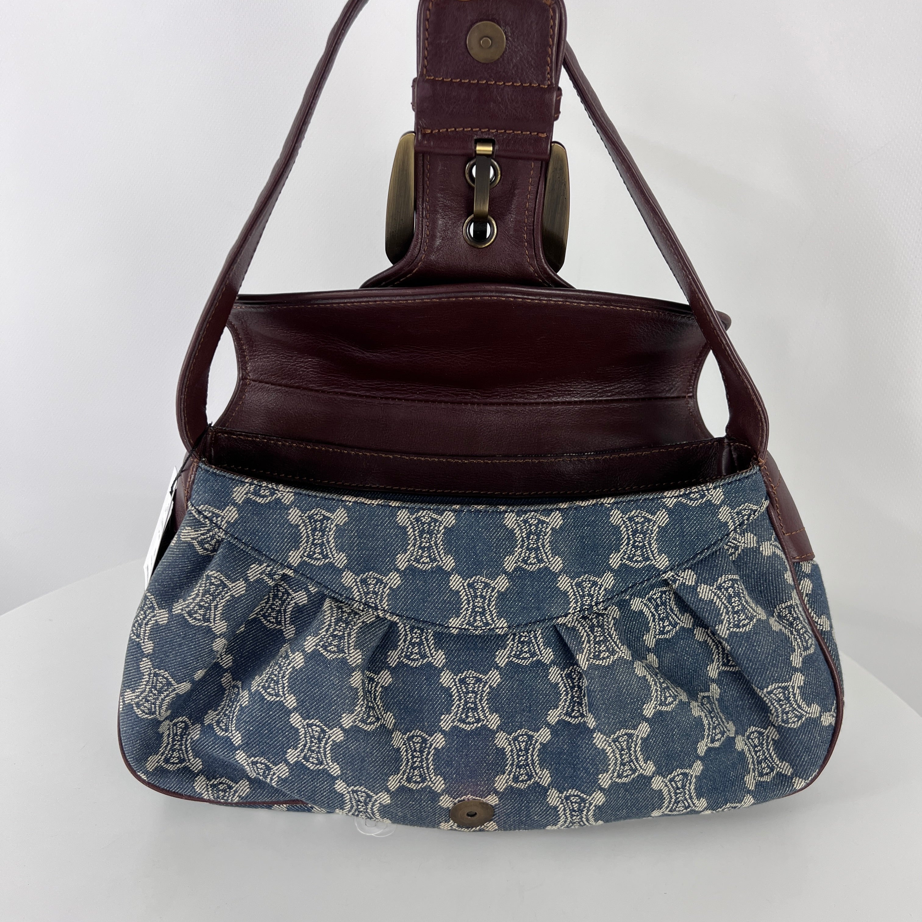 Sac à main CELINE Macadam denim bleu
