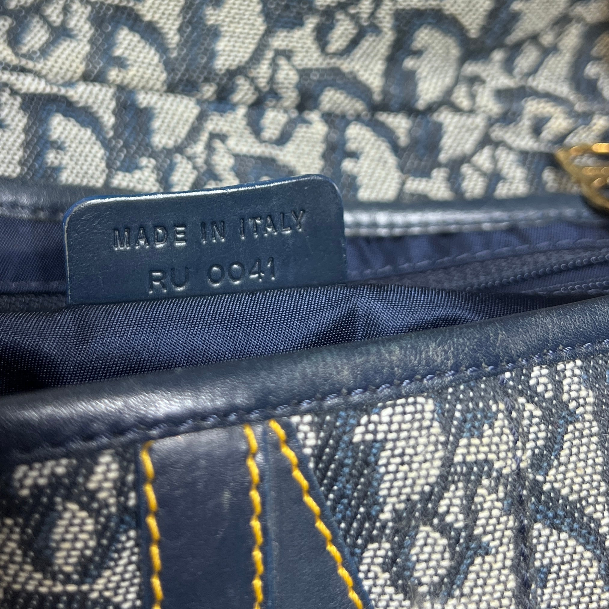 Sac à main DIOR Saddle toile et cuir bleu