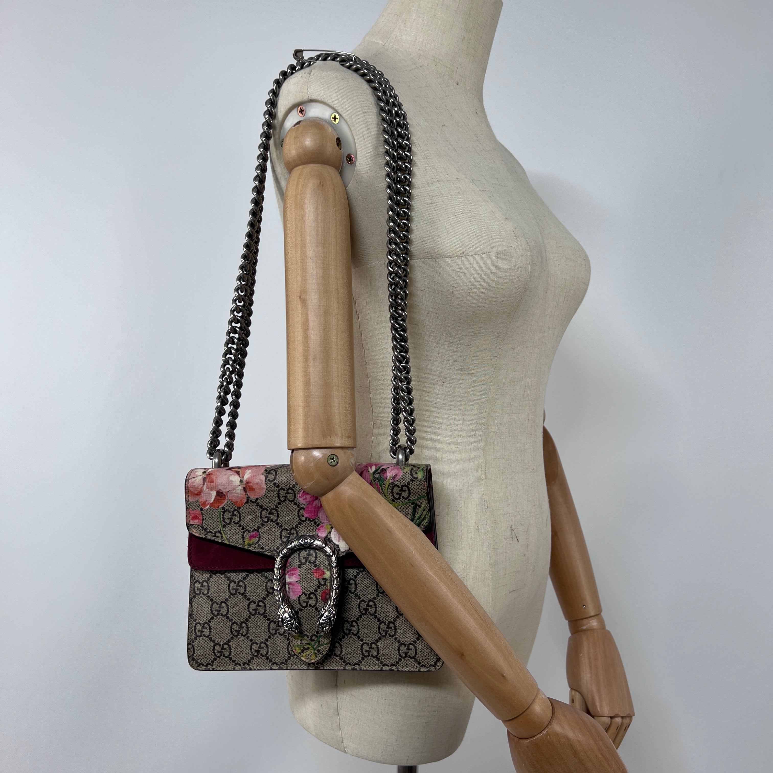 Sac à main GUCCI Dionysus toile et cuir marron