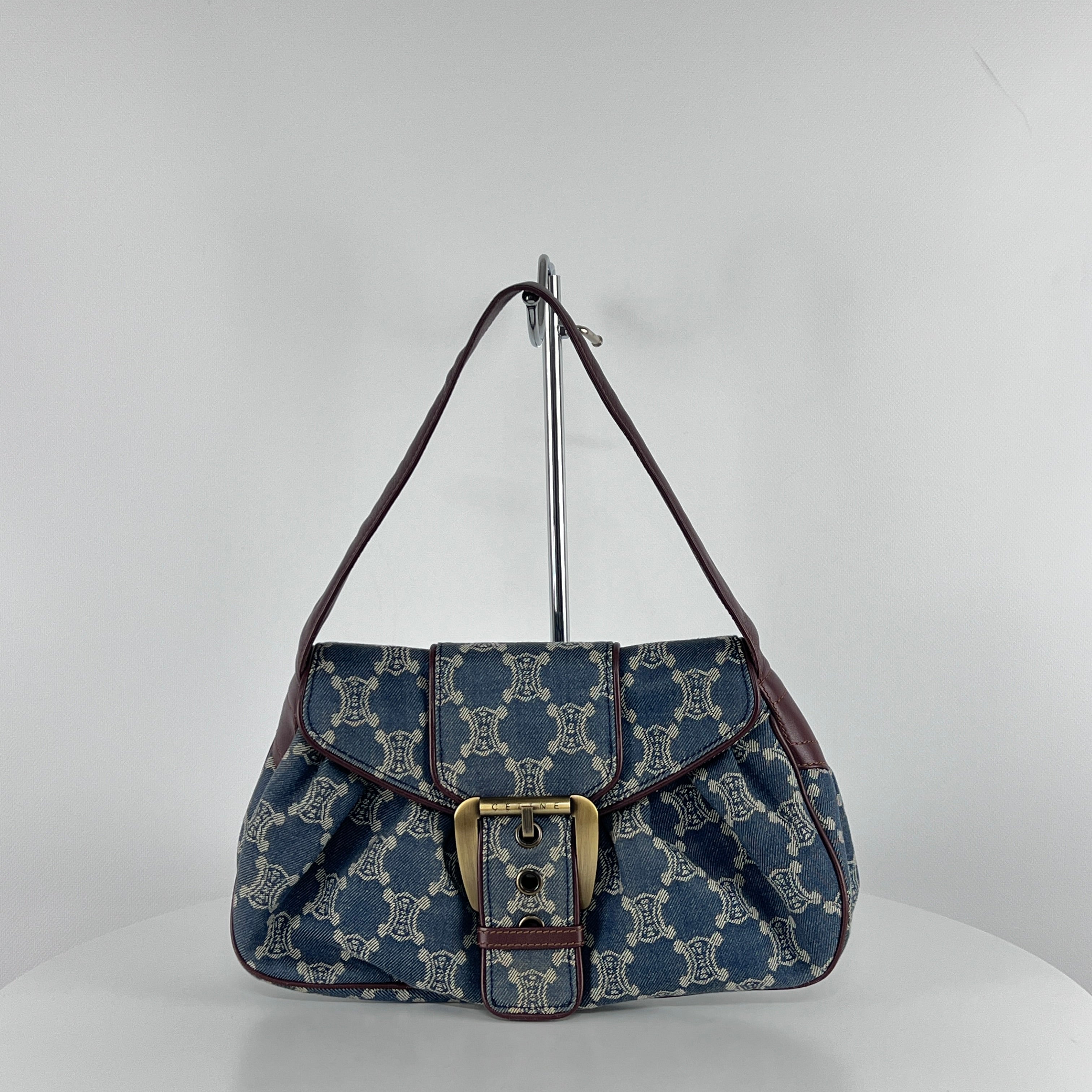 Sac à main CELINE Macadam denim bleu