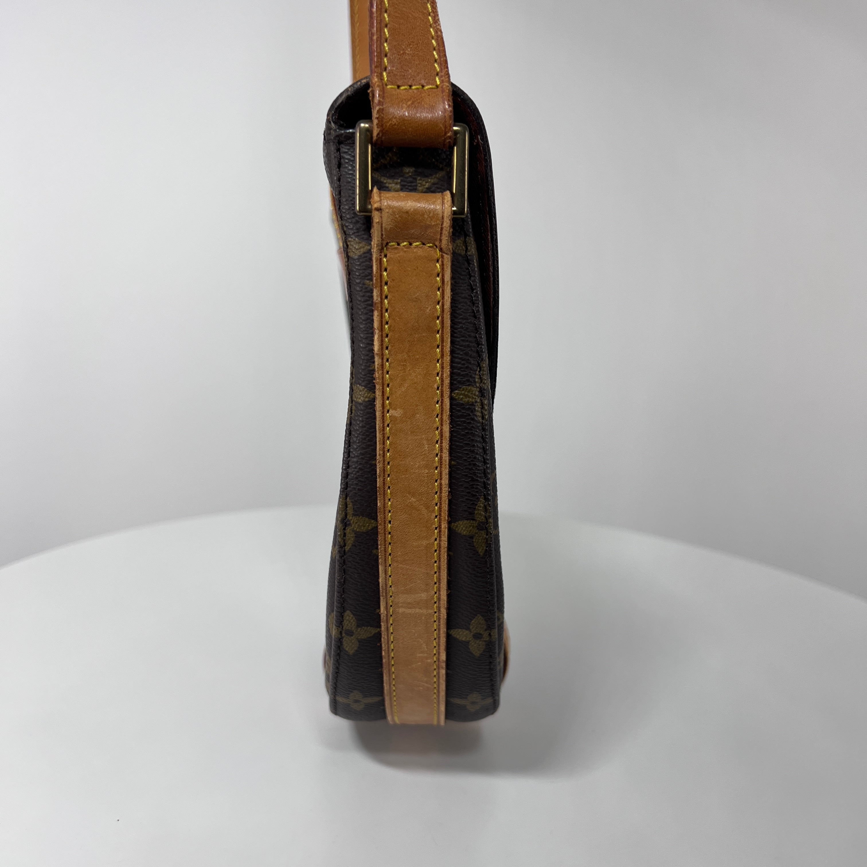 Sac à main LOUIS VUITTON Chantilly toile et cuir marron