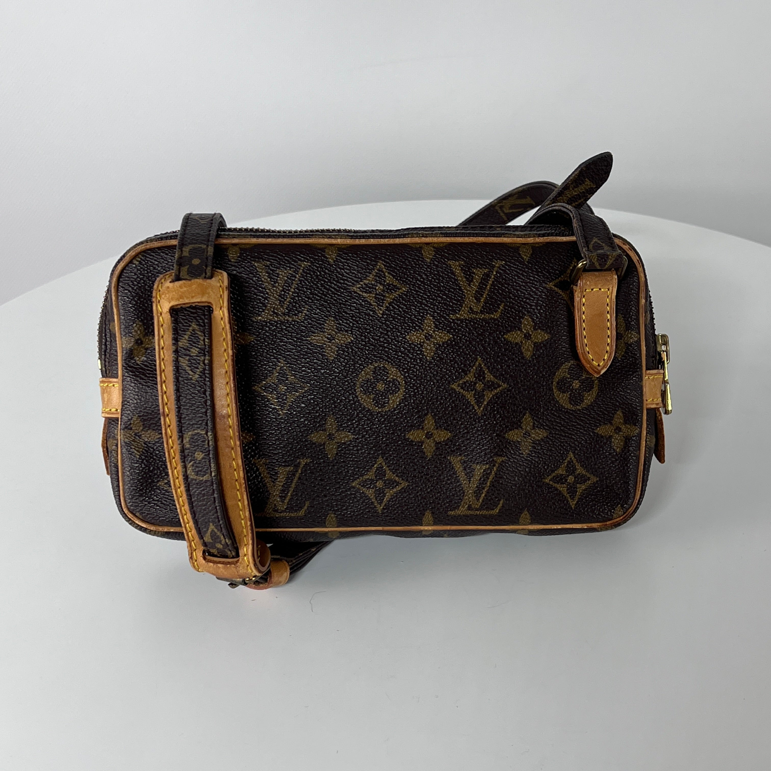 Sac à main LOUIS VUITTON Marly toile et cuir marron