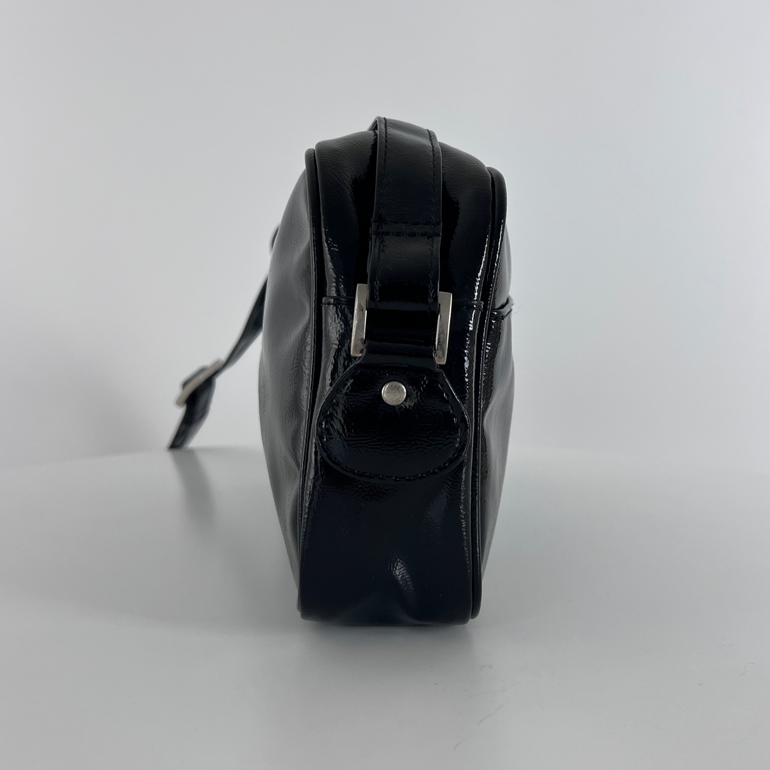 Sac à main COURREGES Caméra vinyle noir