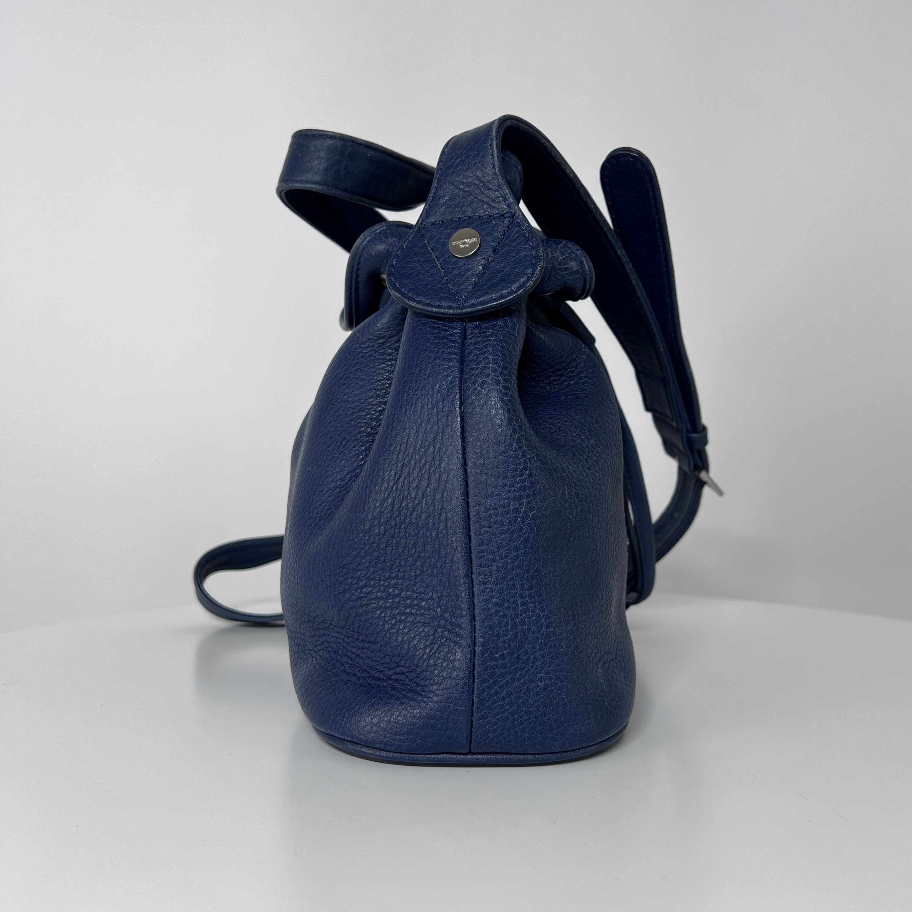 Sac à main COURREGES Bucket cuir bleu