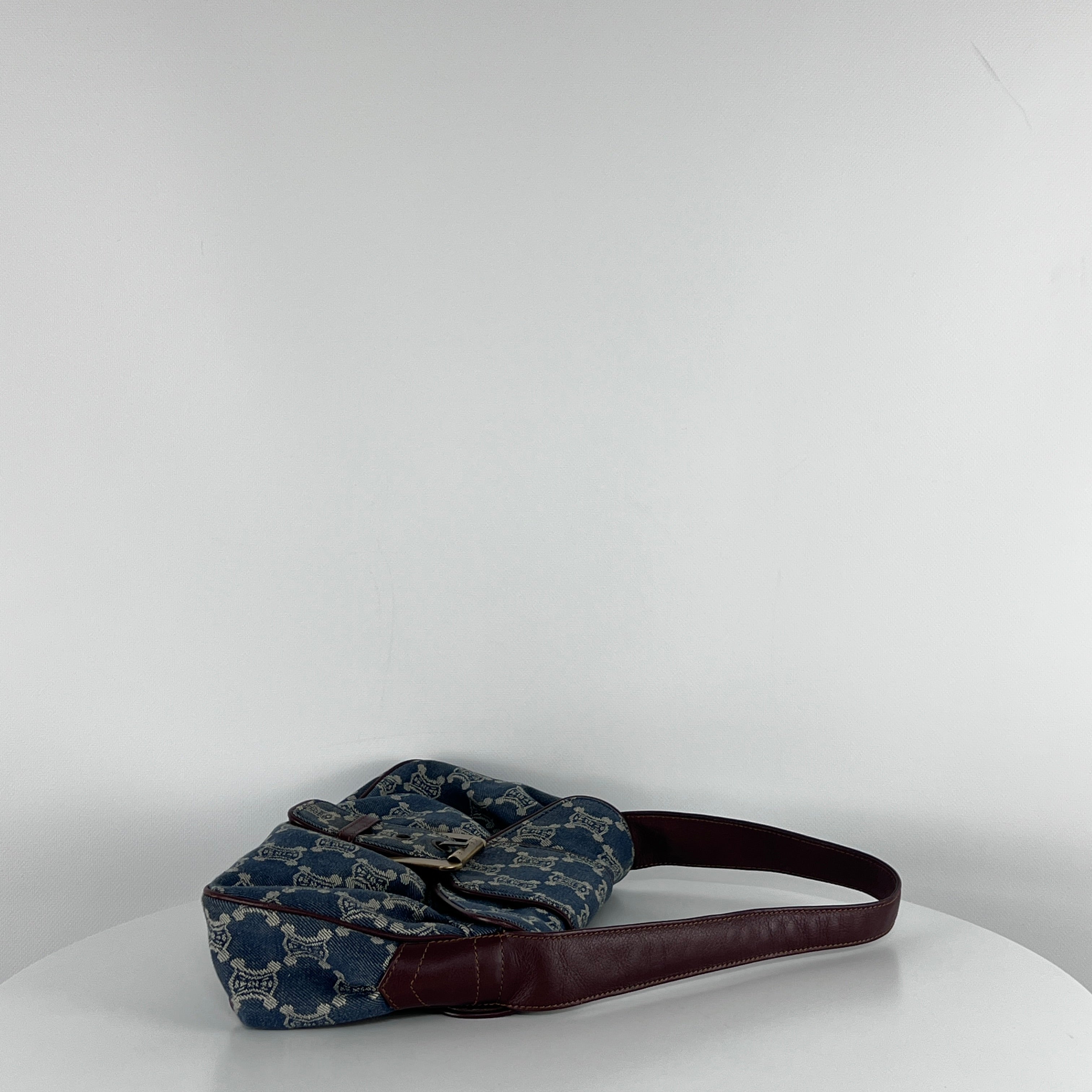 Sac à main CELINE Macadam denim bleu