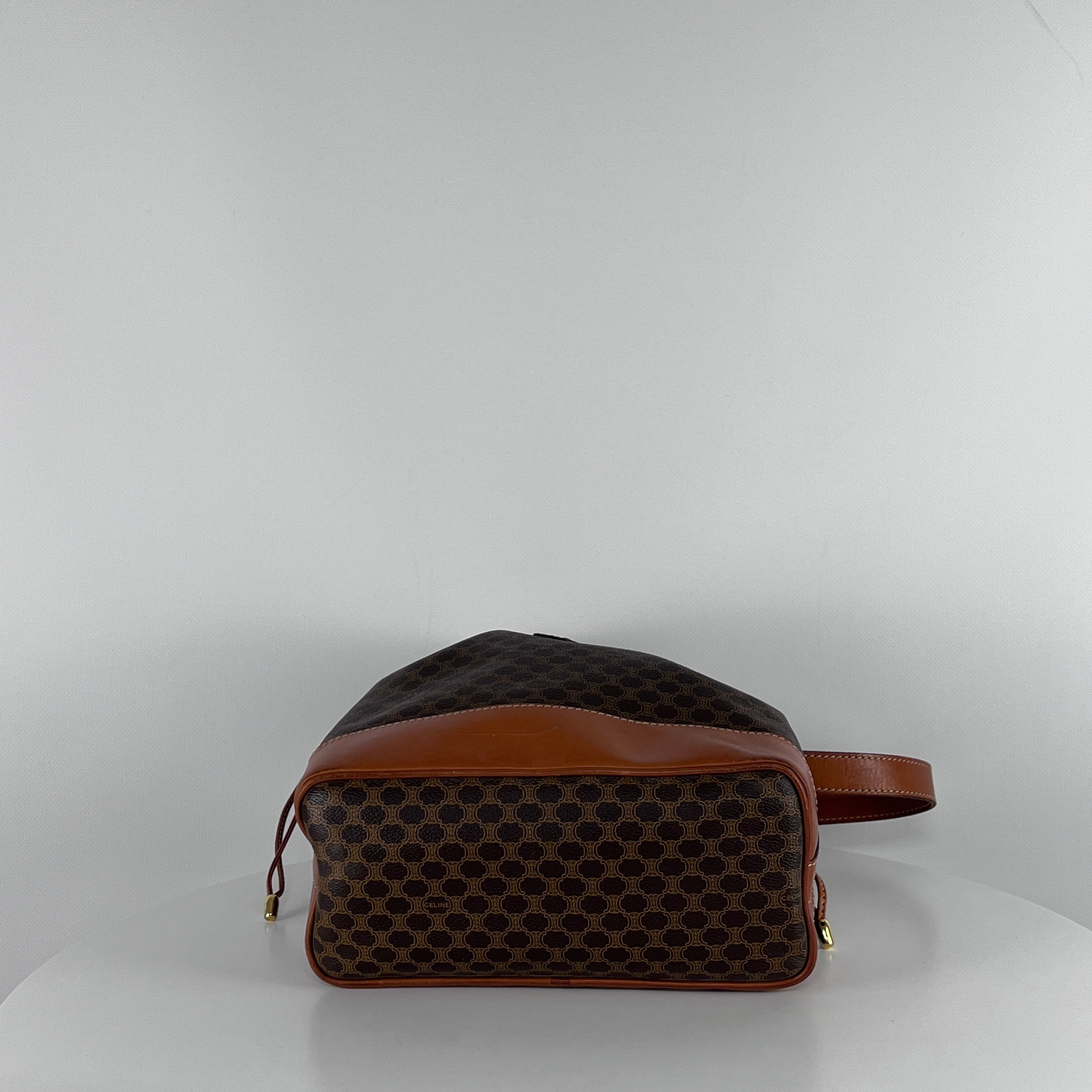 Sac à main CELINE Seau toile et cuir marron