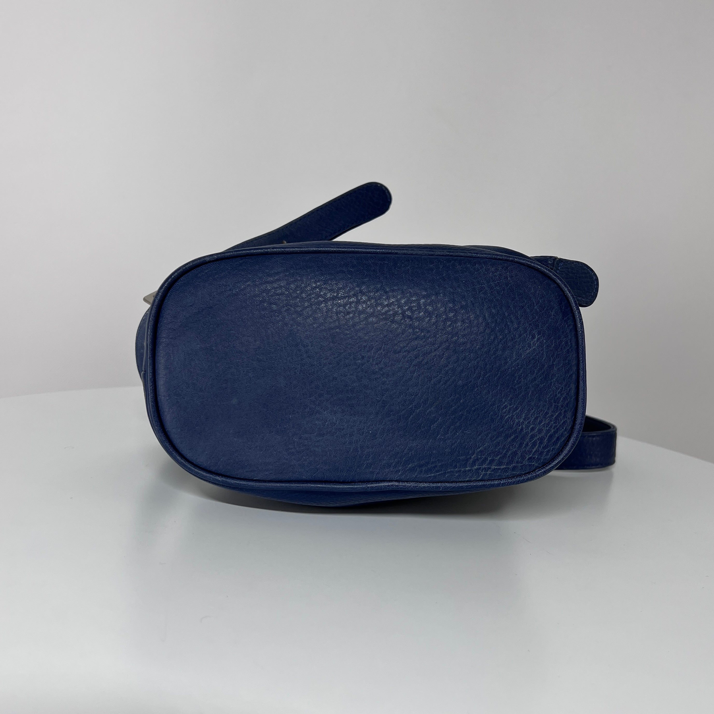 Sac à main COURREGES Bucket cuir bleu