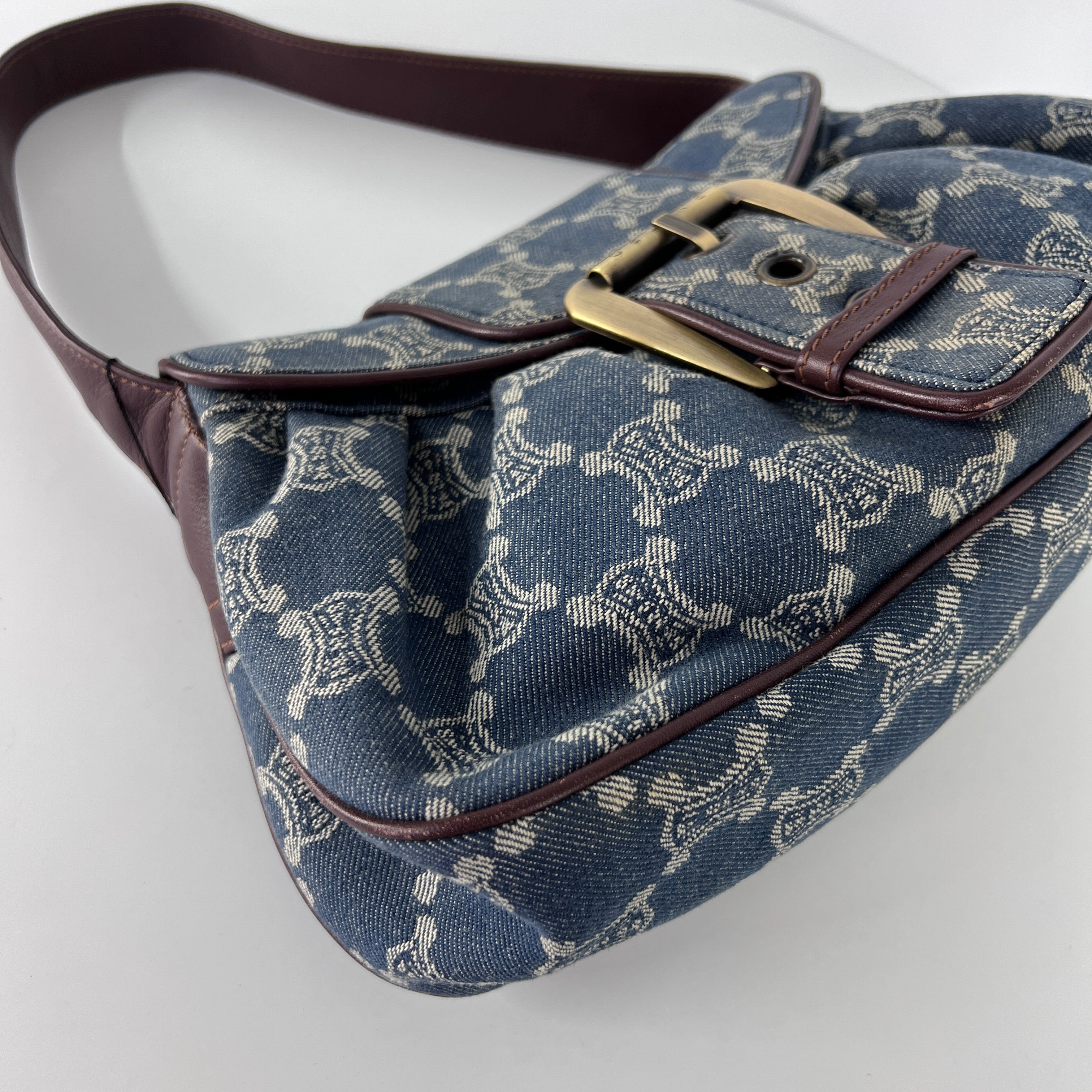 Sac à main CELINE Macadam denim bleu