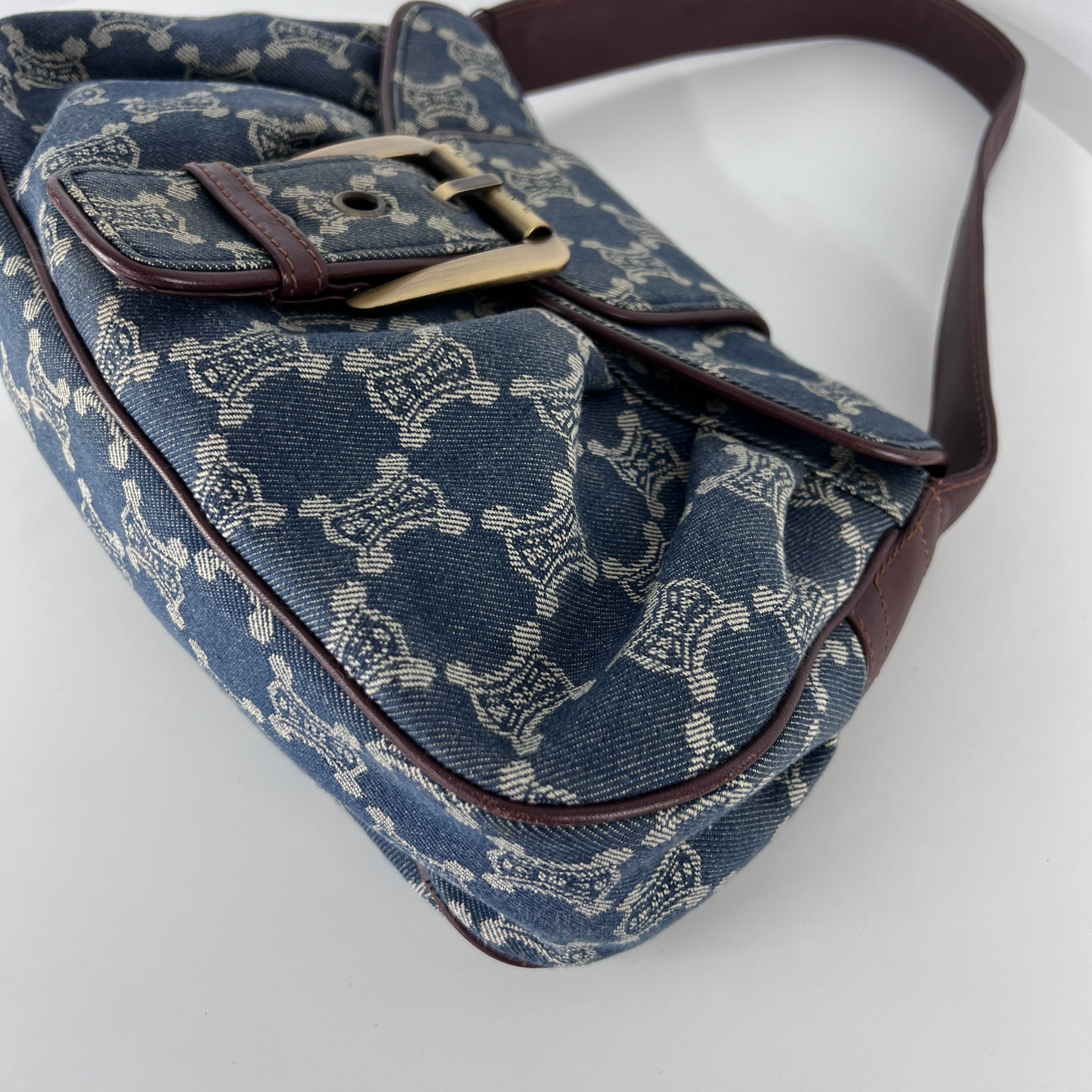 Sac à main CELINE Macadam denim bleu
