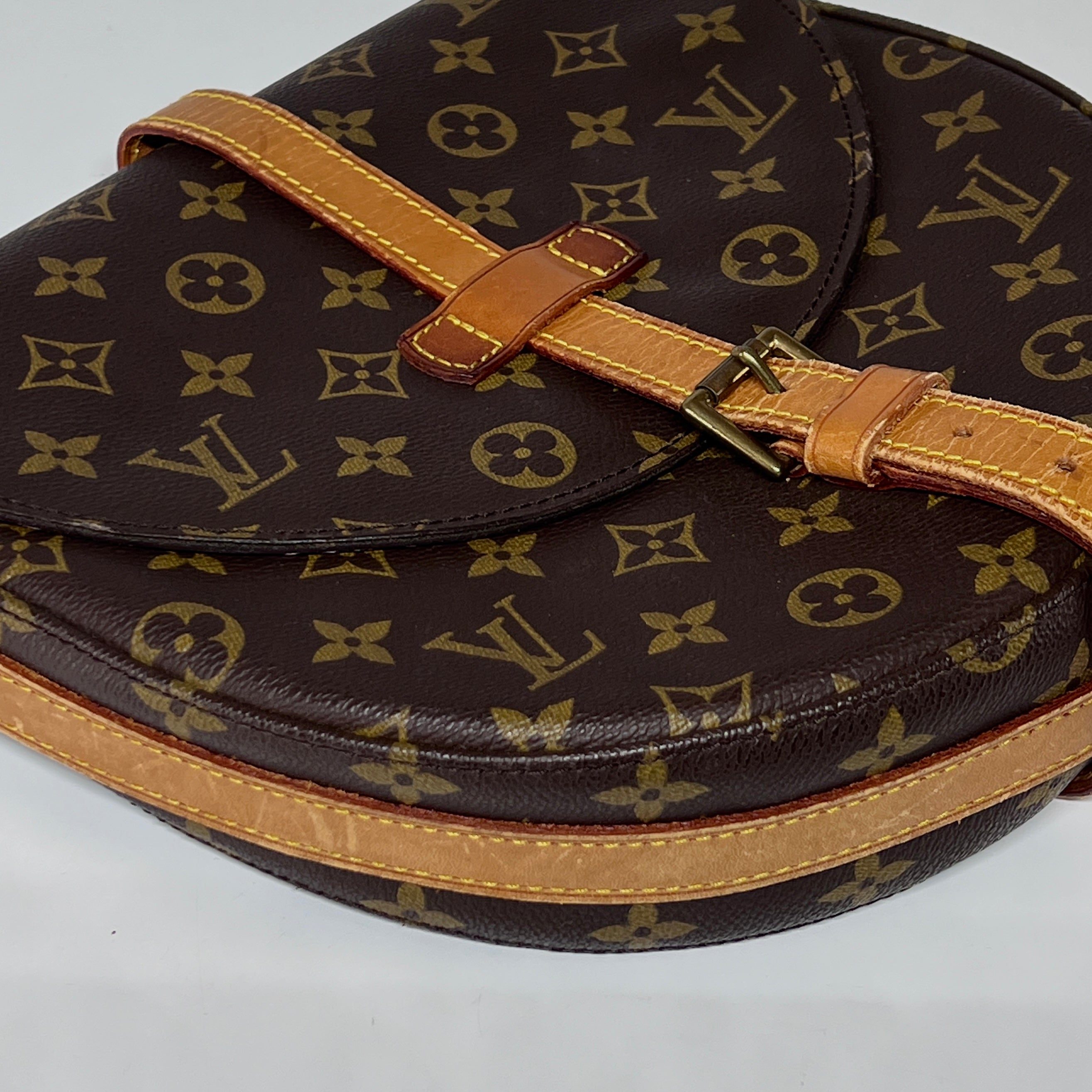 Sac à main LOUIS VUITTON Chantilly toile et cuir marron