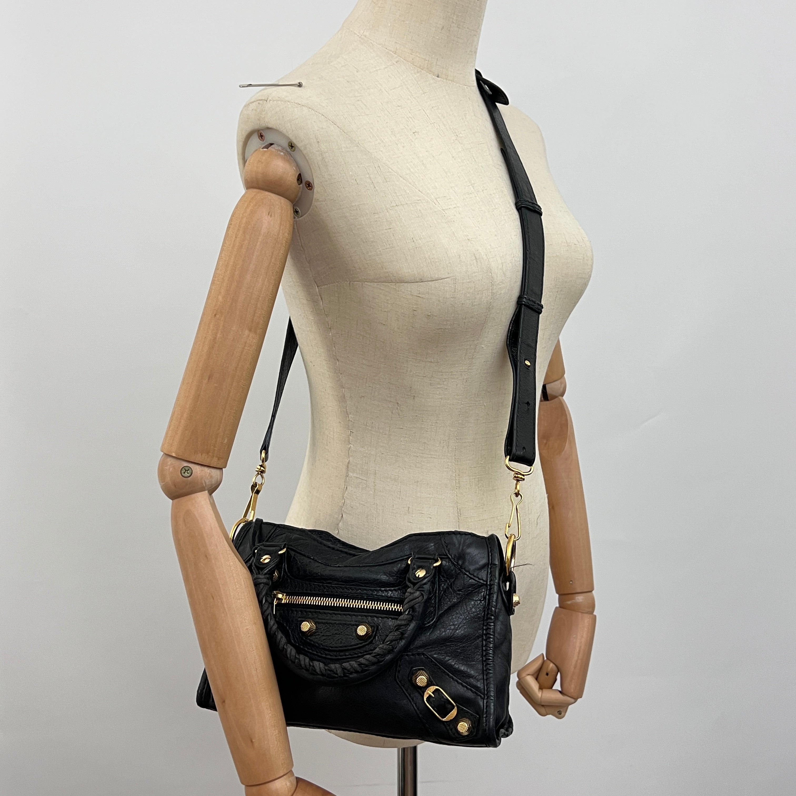 Sac BALENCIAGA Giant Mini City cuir lisse noir