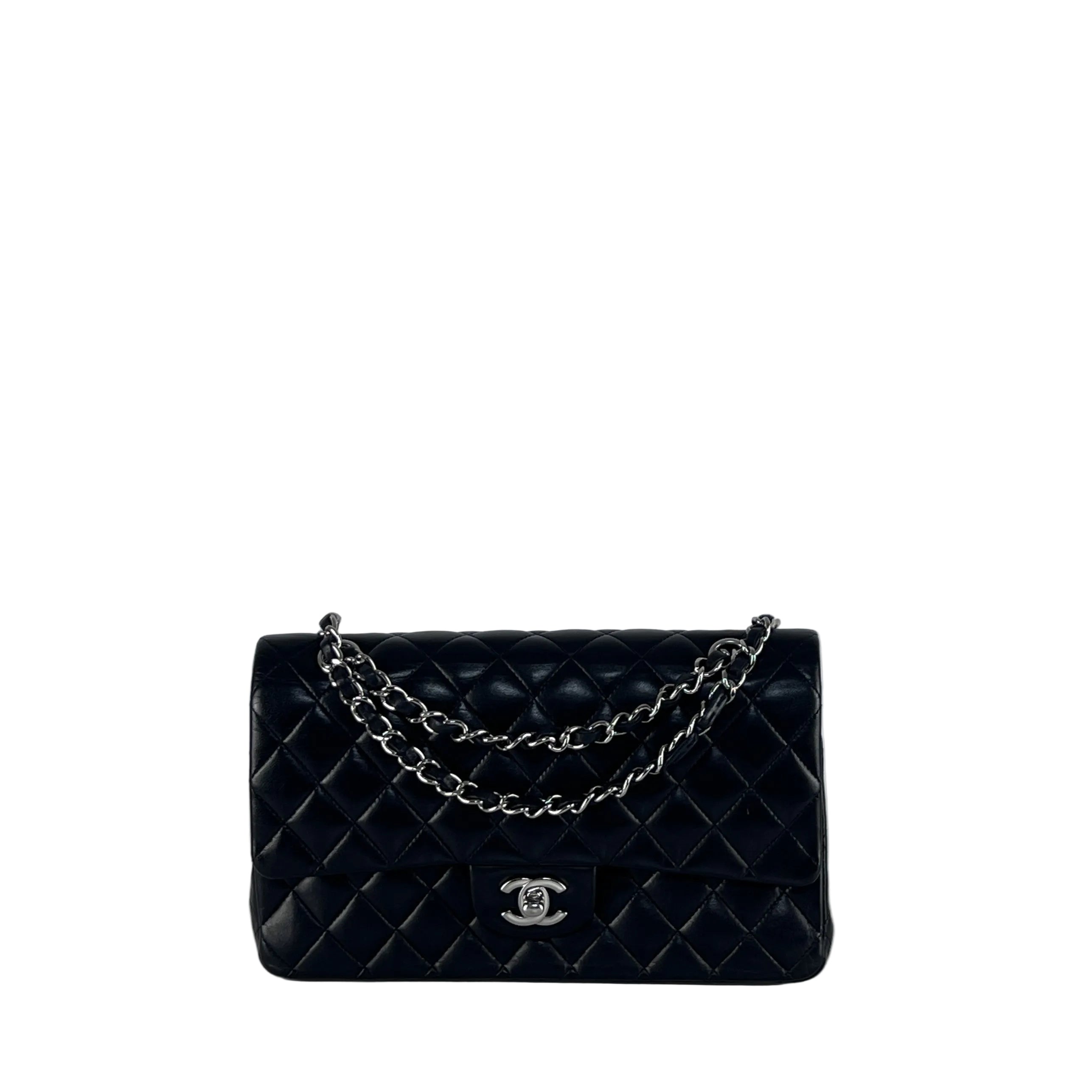 Sac à bandoulière CHANEL Classique Medium Flap cuir d'agneau noir