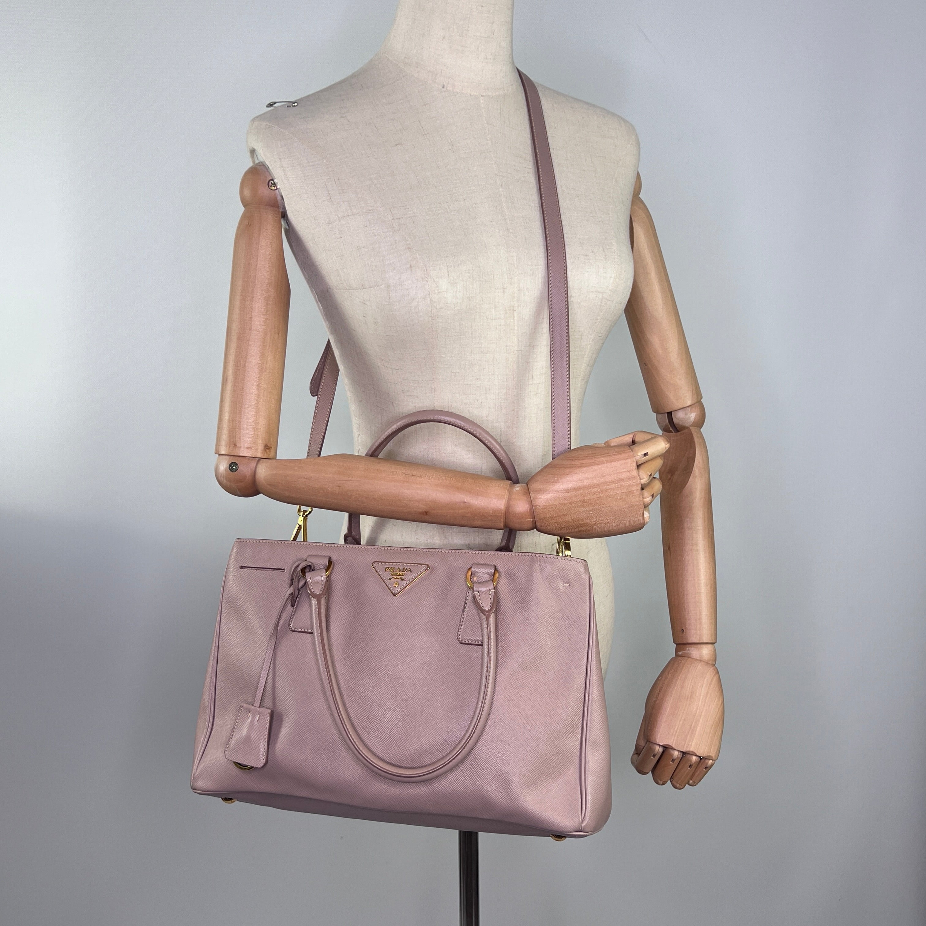 Sac à main PRADA Galleria cuir beige