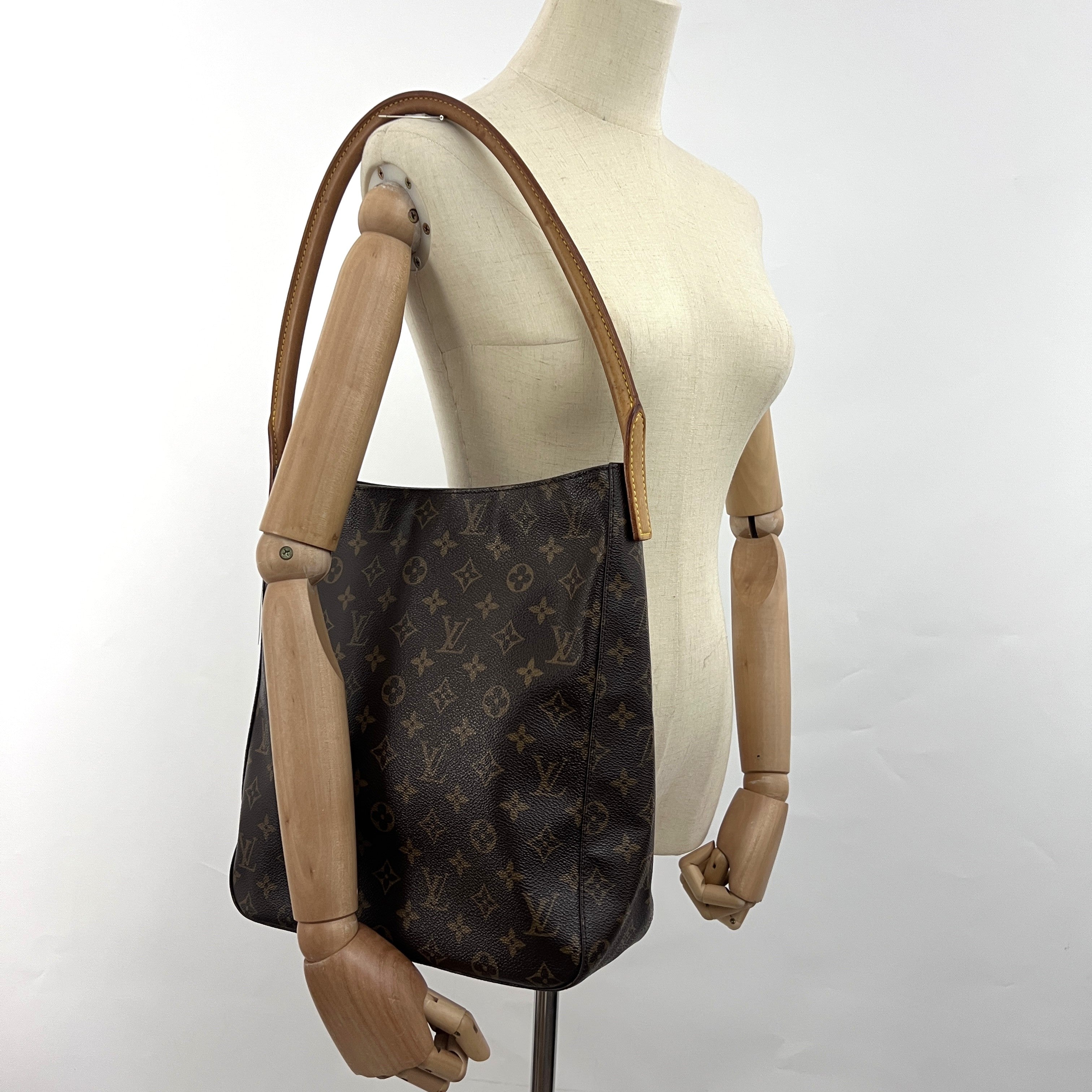 Sac LOUIS VUITTON Looping GM toile et cuir marron vintage 2001