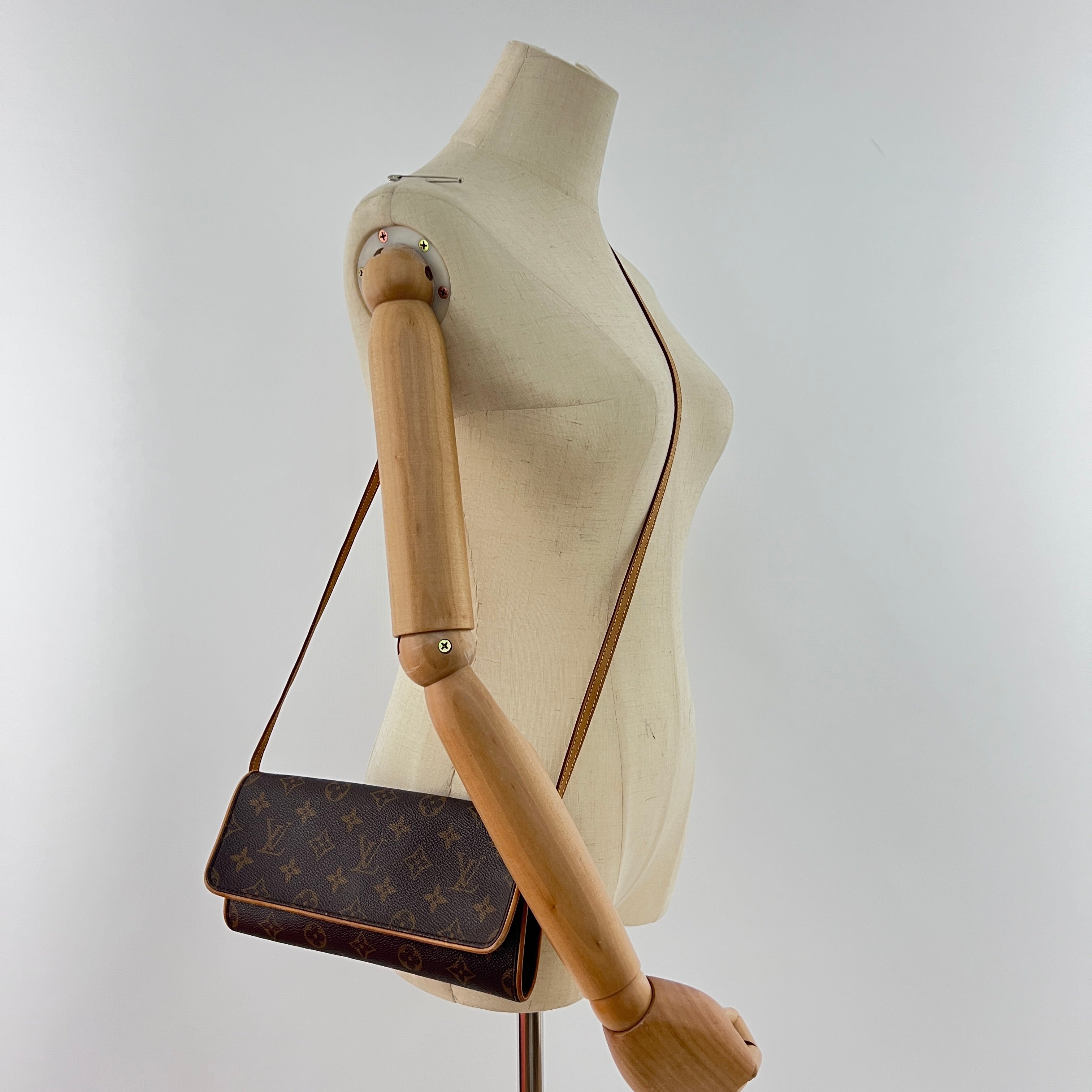 Sac à main LOUIS VUITTON Twin PM toile et cuir marron
