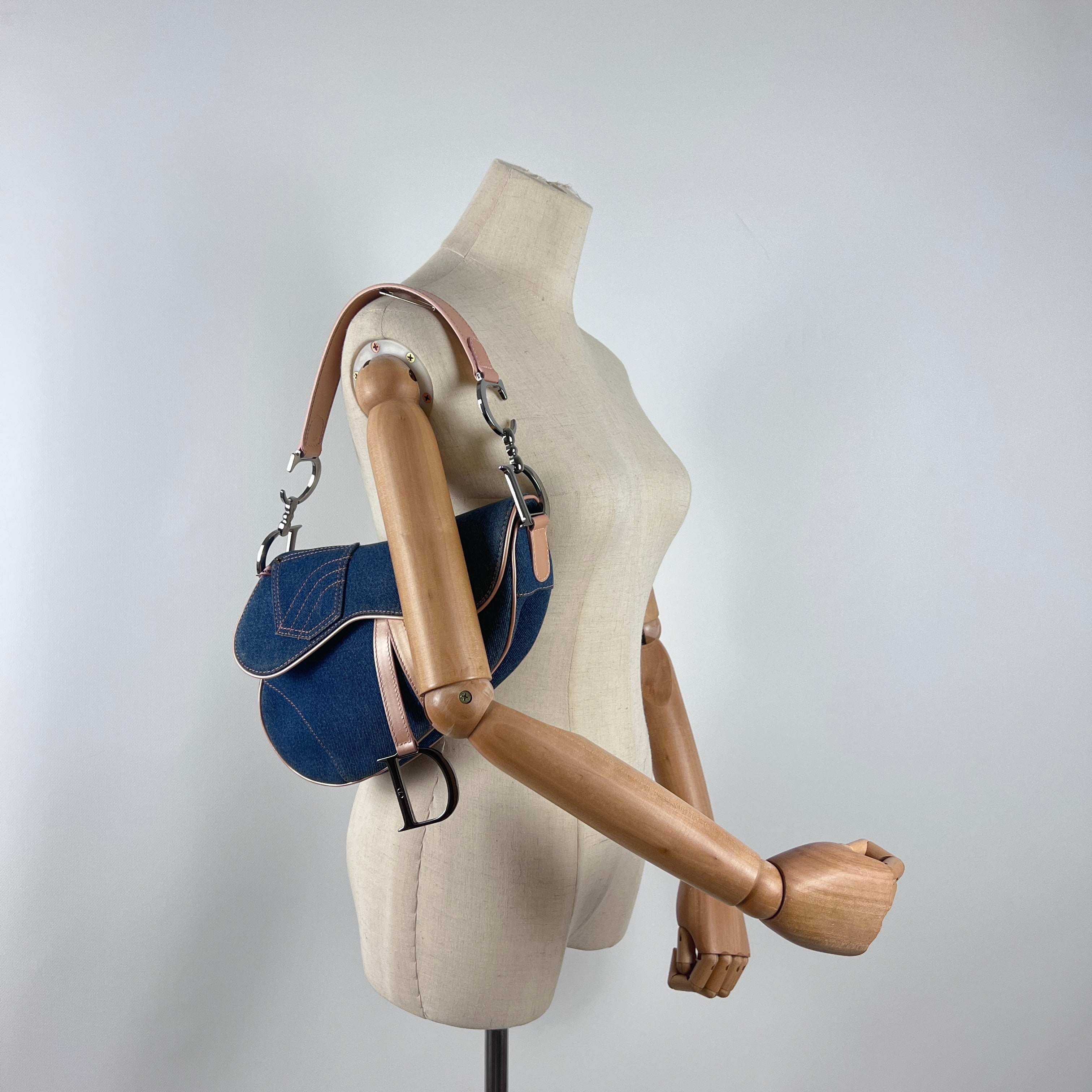 Sac à main DIOR Saddle denim bleu