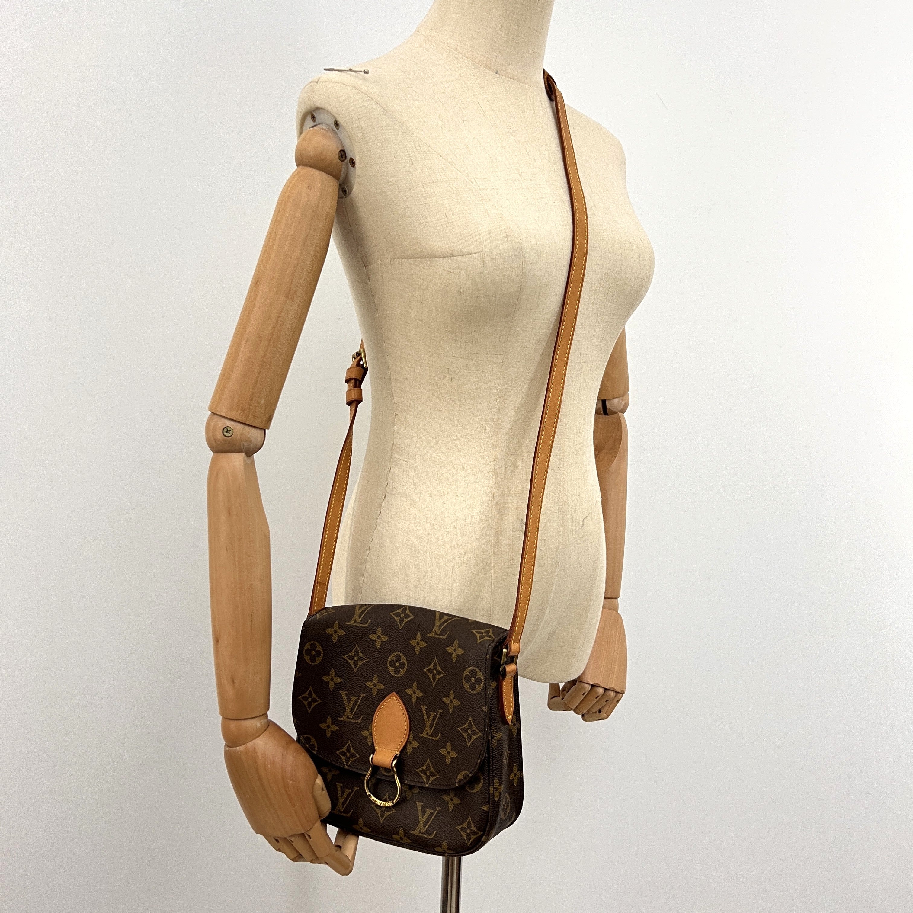 Sac à bandoulière LOUIS VUITTON Mini Saint Cloud toile et cuir marron
