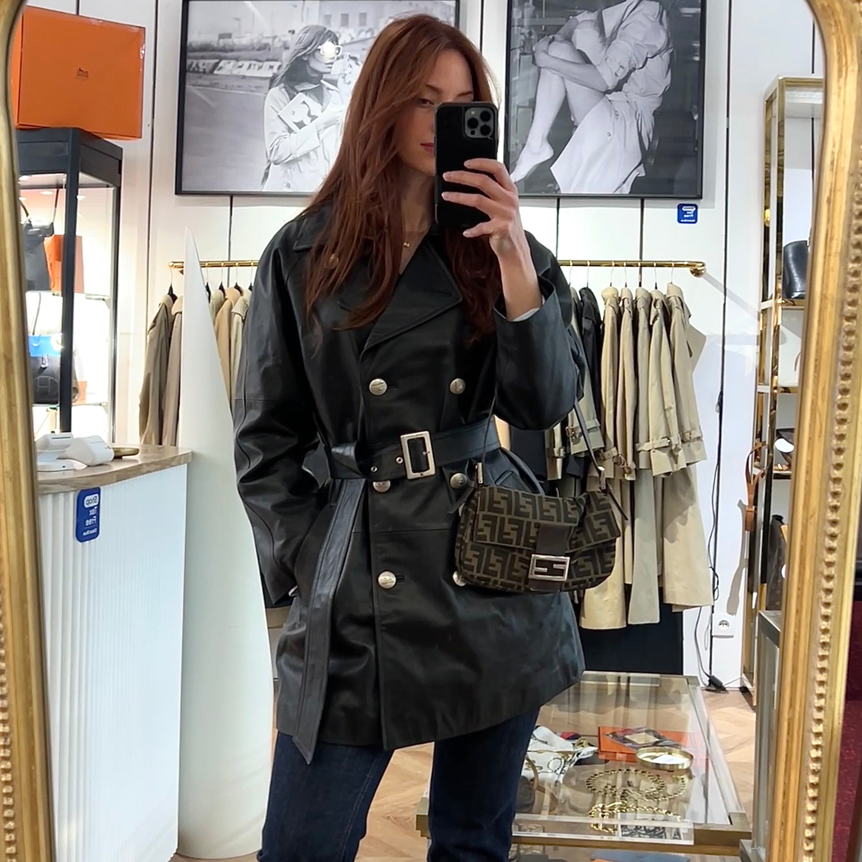 Veste COURRÈGES S cuir noir