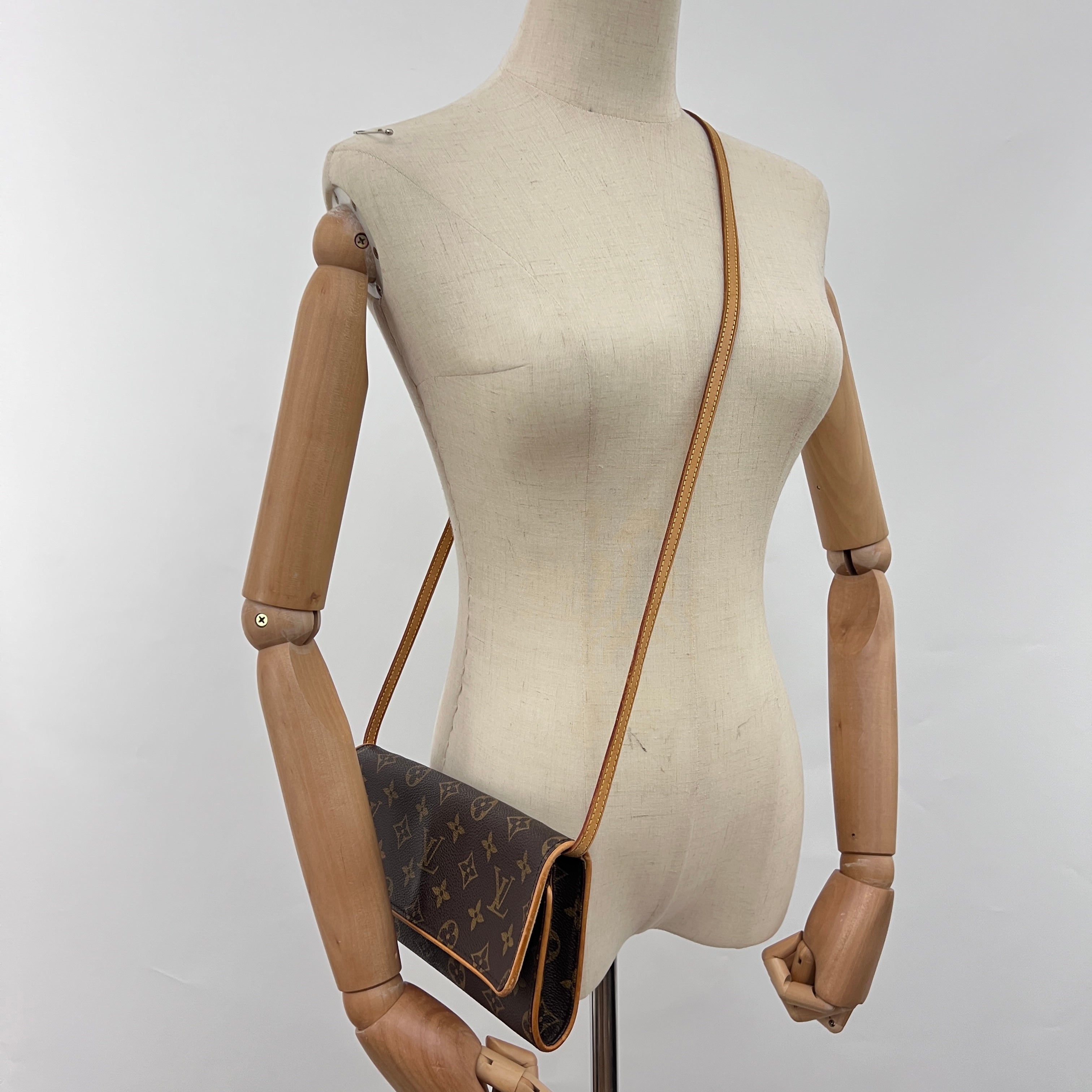 Sac à bandoulière LOUIS VUITTON Twin GM toile et cuir marron vintage 2000