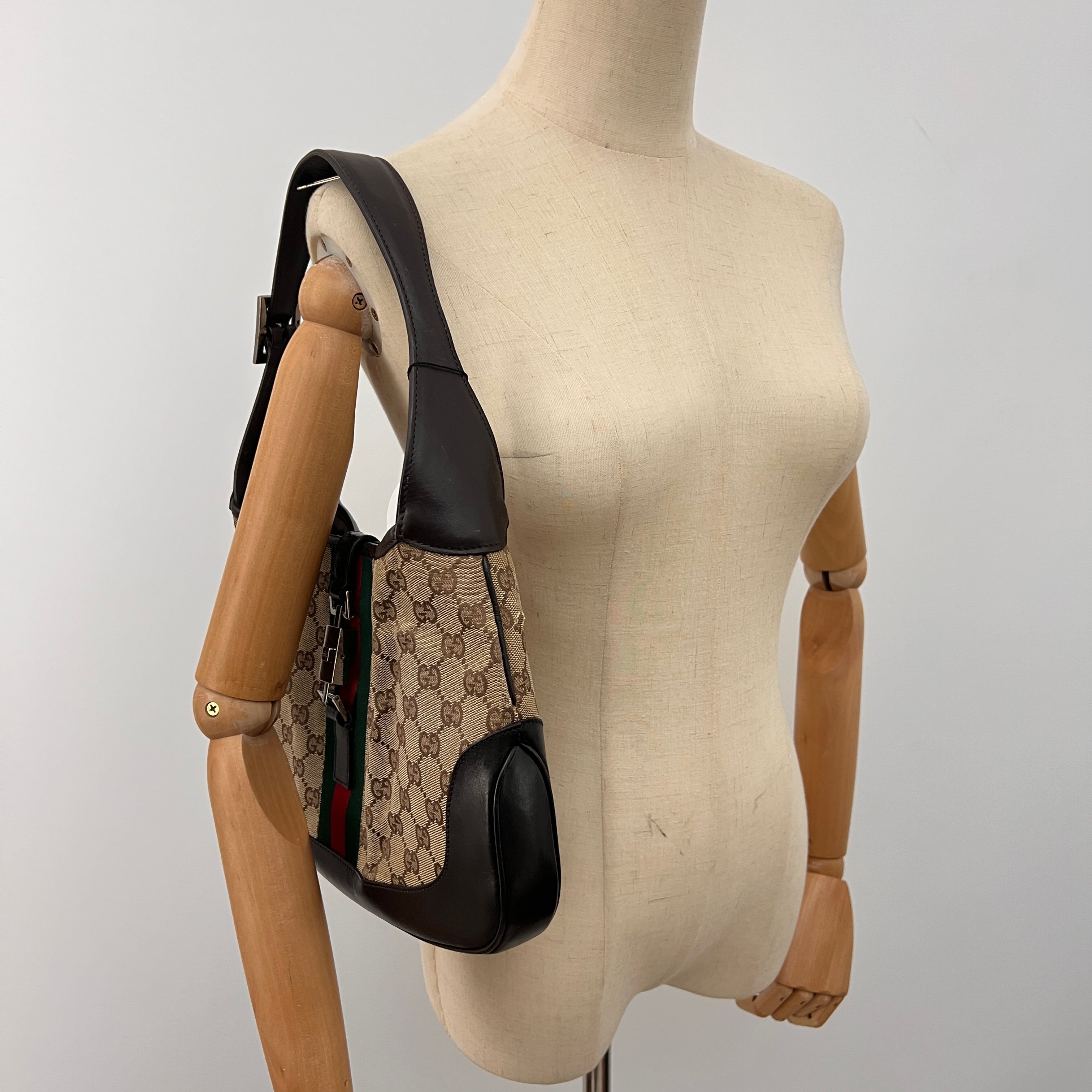 Sac GUCCI Jackie Iconique toile et cuir marron