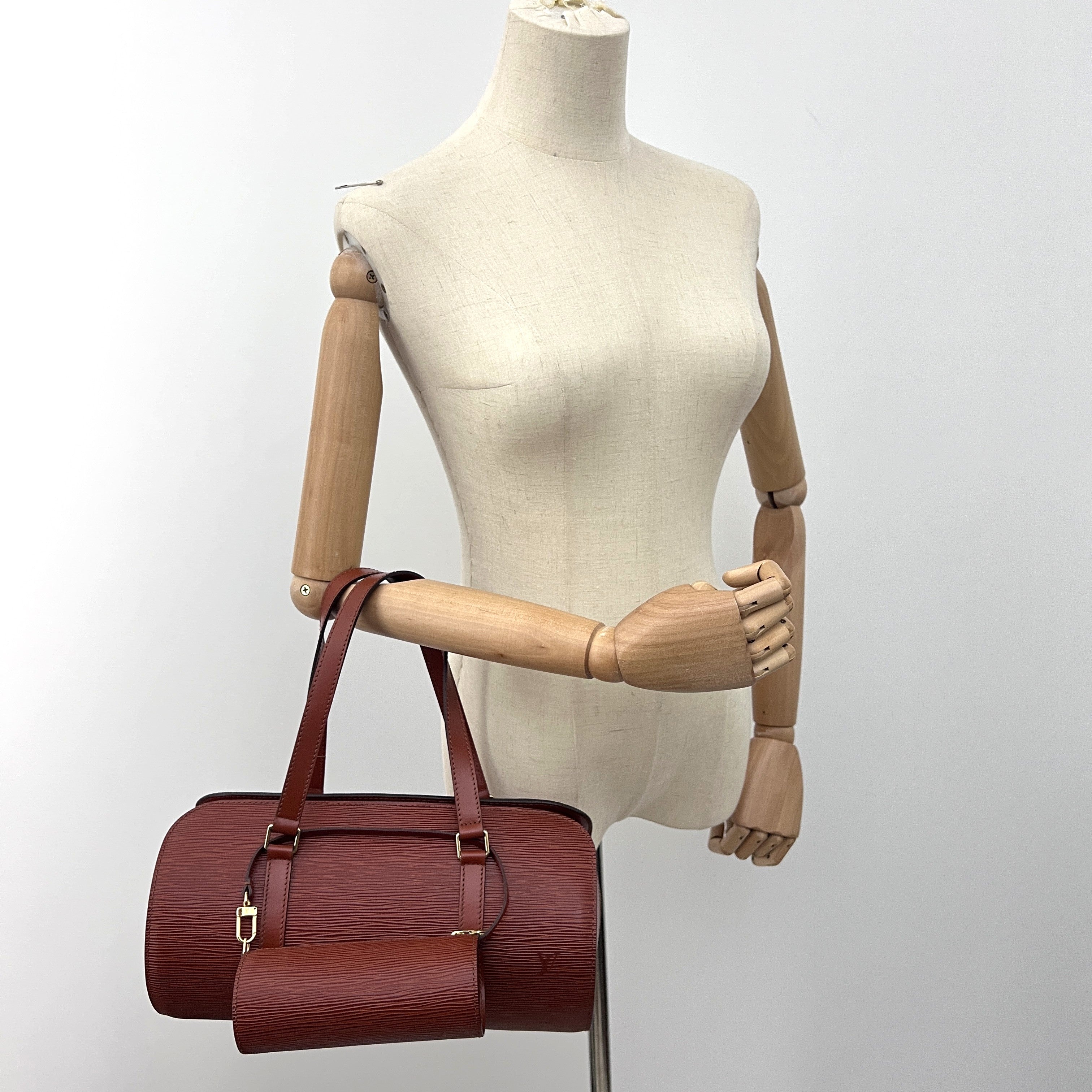 Sac LOUIS VUITTON Soufflot cuir épi marron