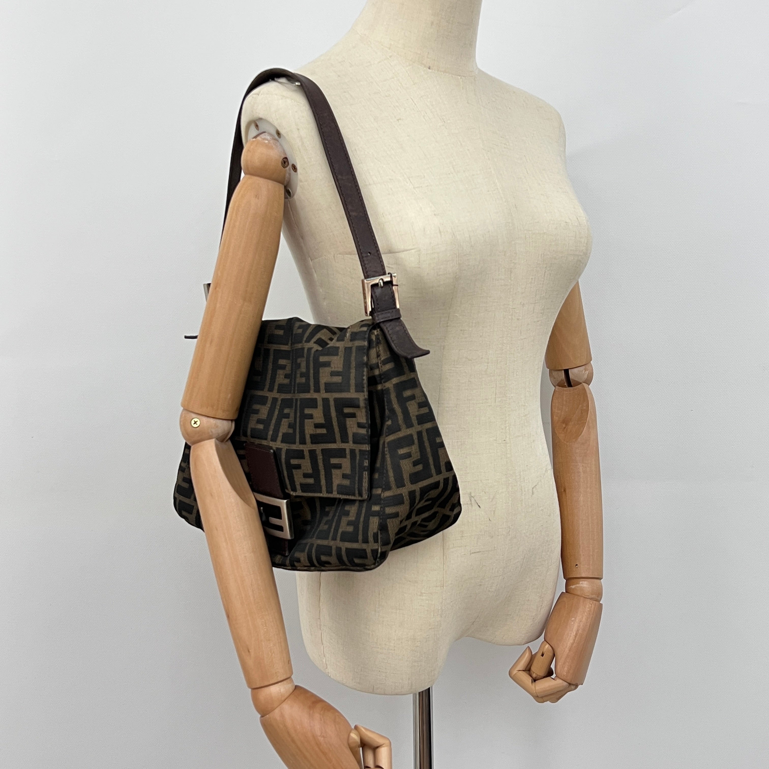Sac FENDI Mamma toile et cuir marron