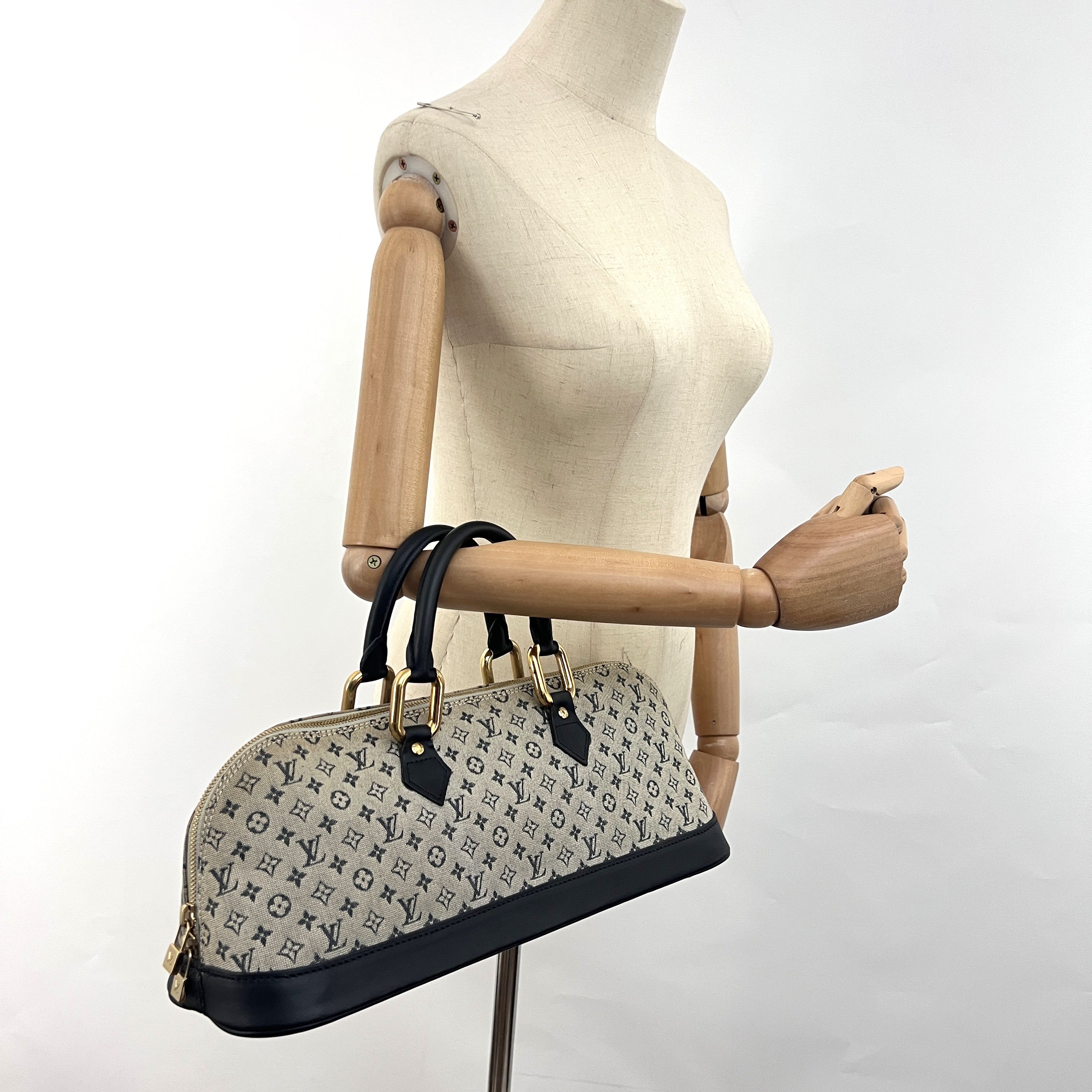 Sac LOUIS VUITTON Alma Long toile et cuir noir vintage 2001