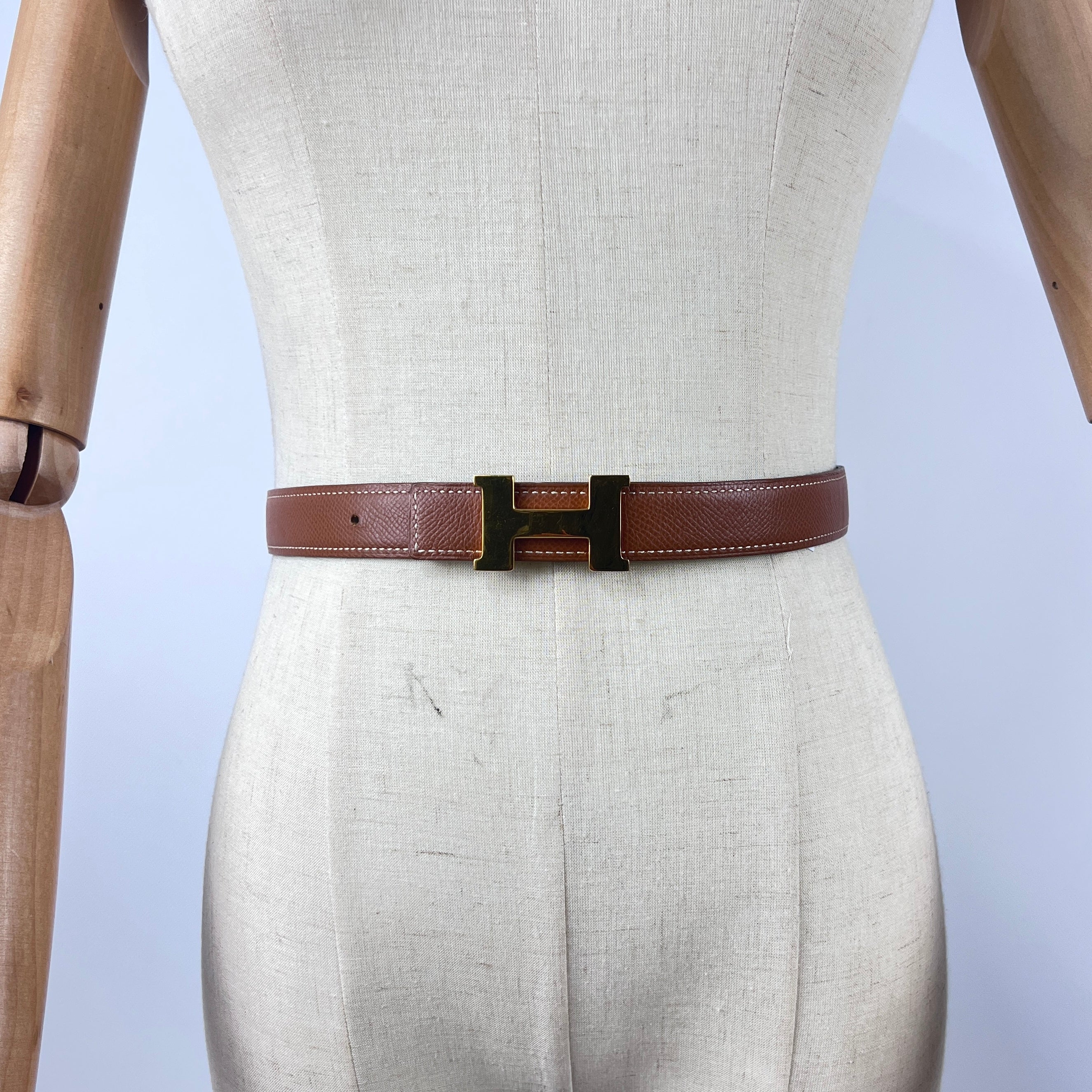 Ceinture HERMÈS Constance Belt cuir marron