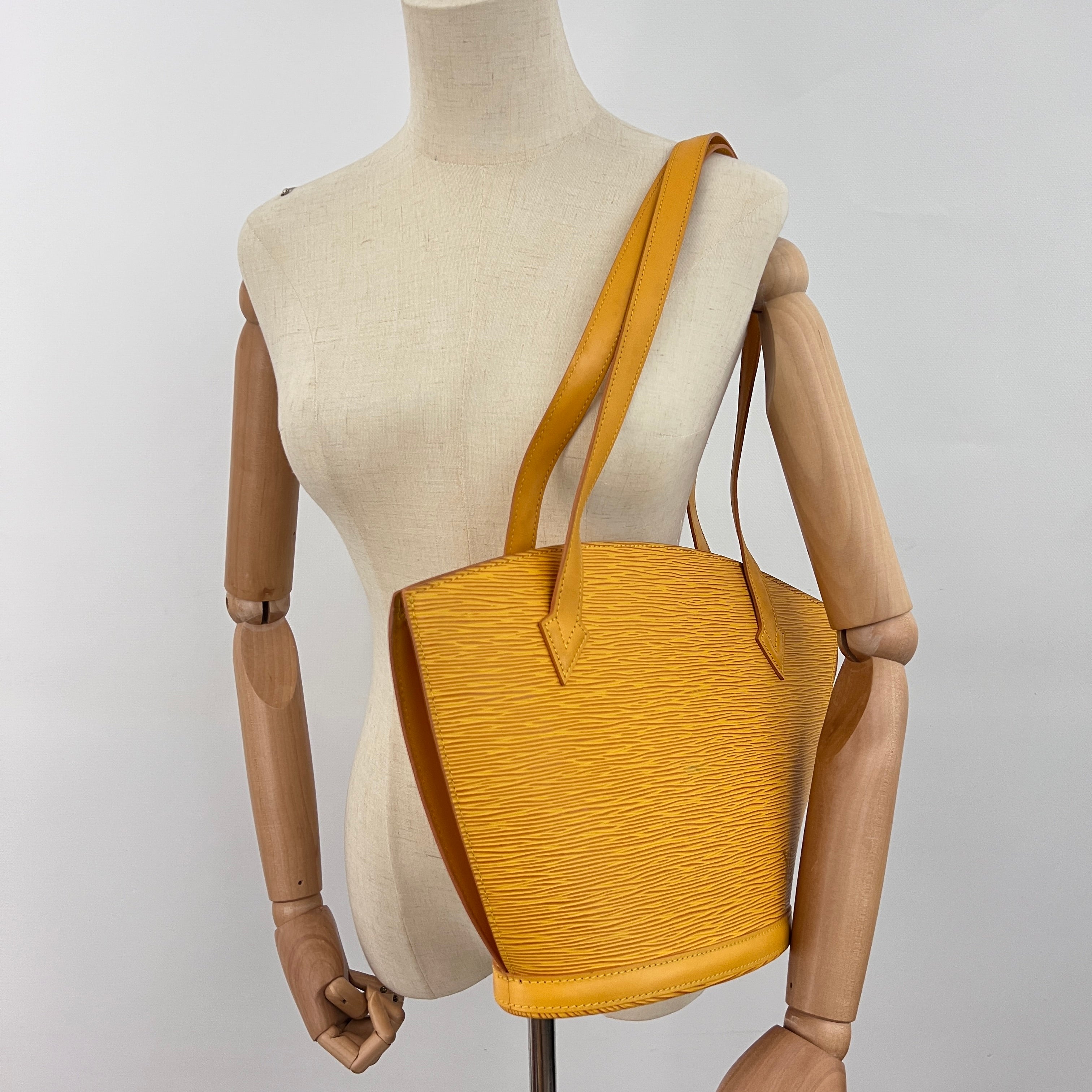 Sac LOUIS VUITTON Saint Jacques PM cuir épi jaune vintage 1996