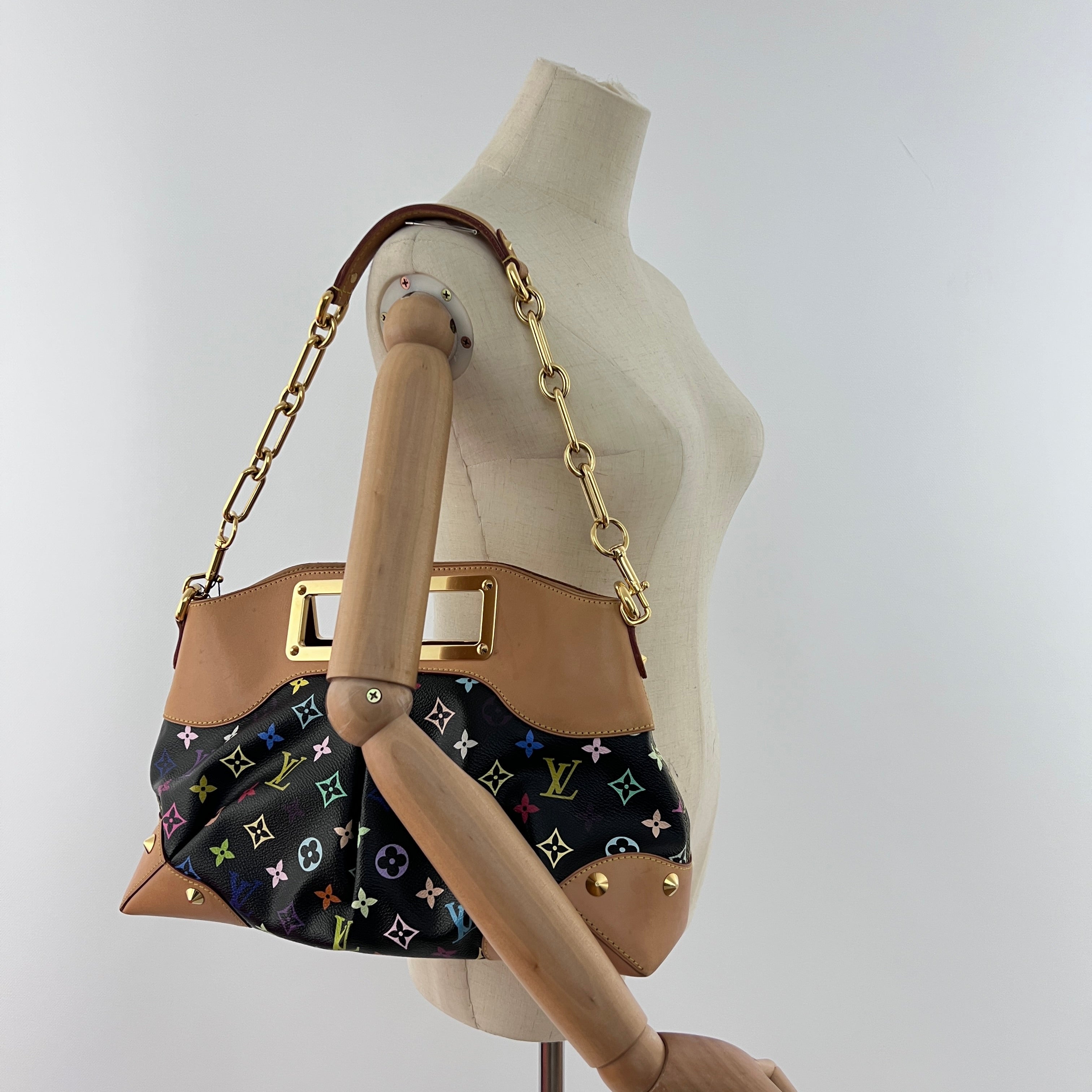 Sac à main LOUIS VUITTON Judy Murakami toile et cuir marron