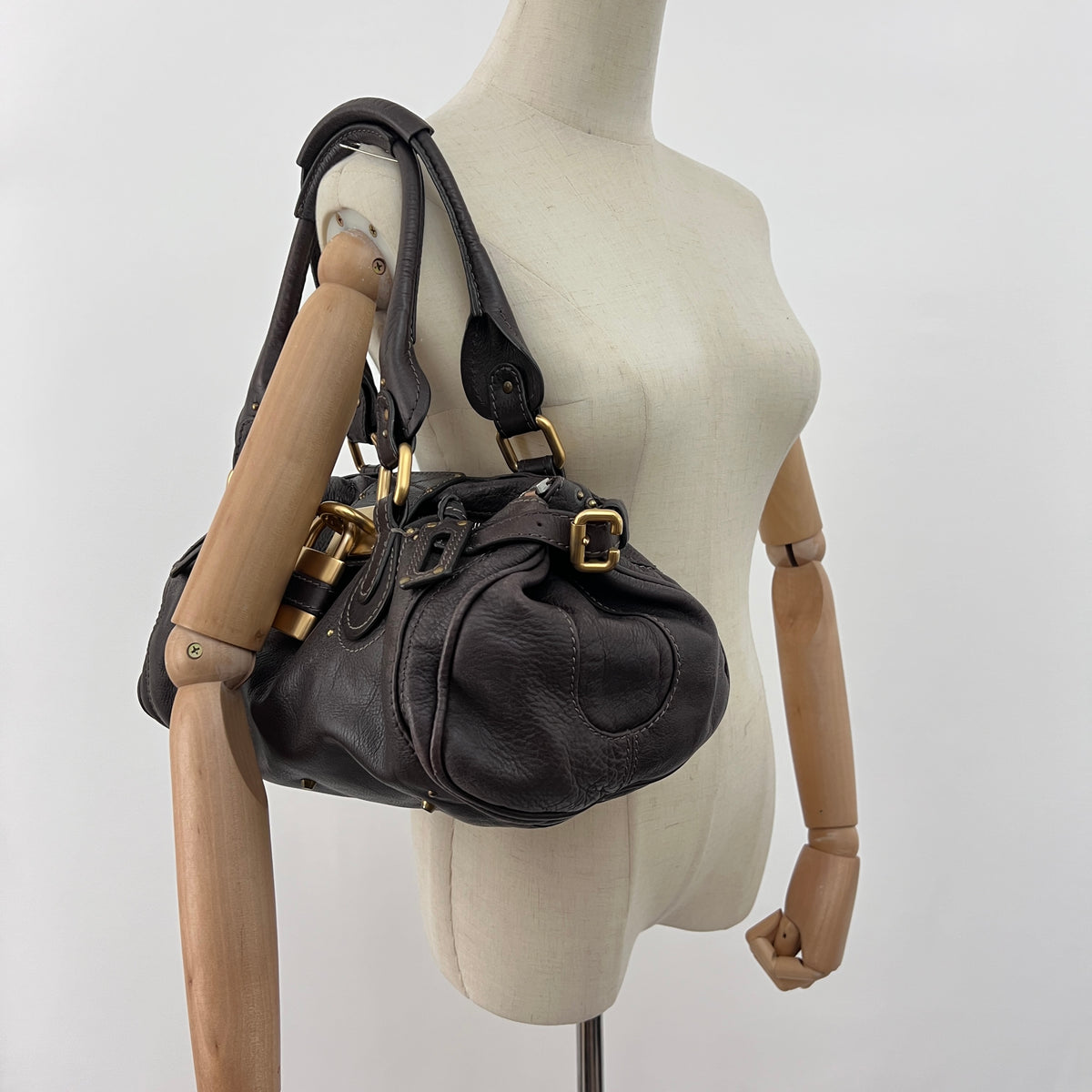 Sac CHLOÉ Paddington cuir grainé marron