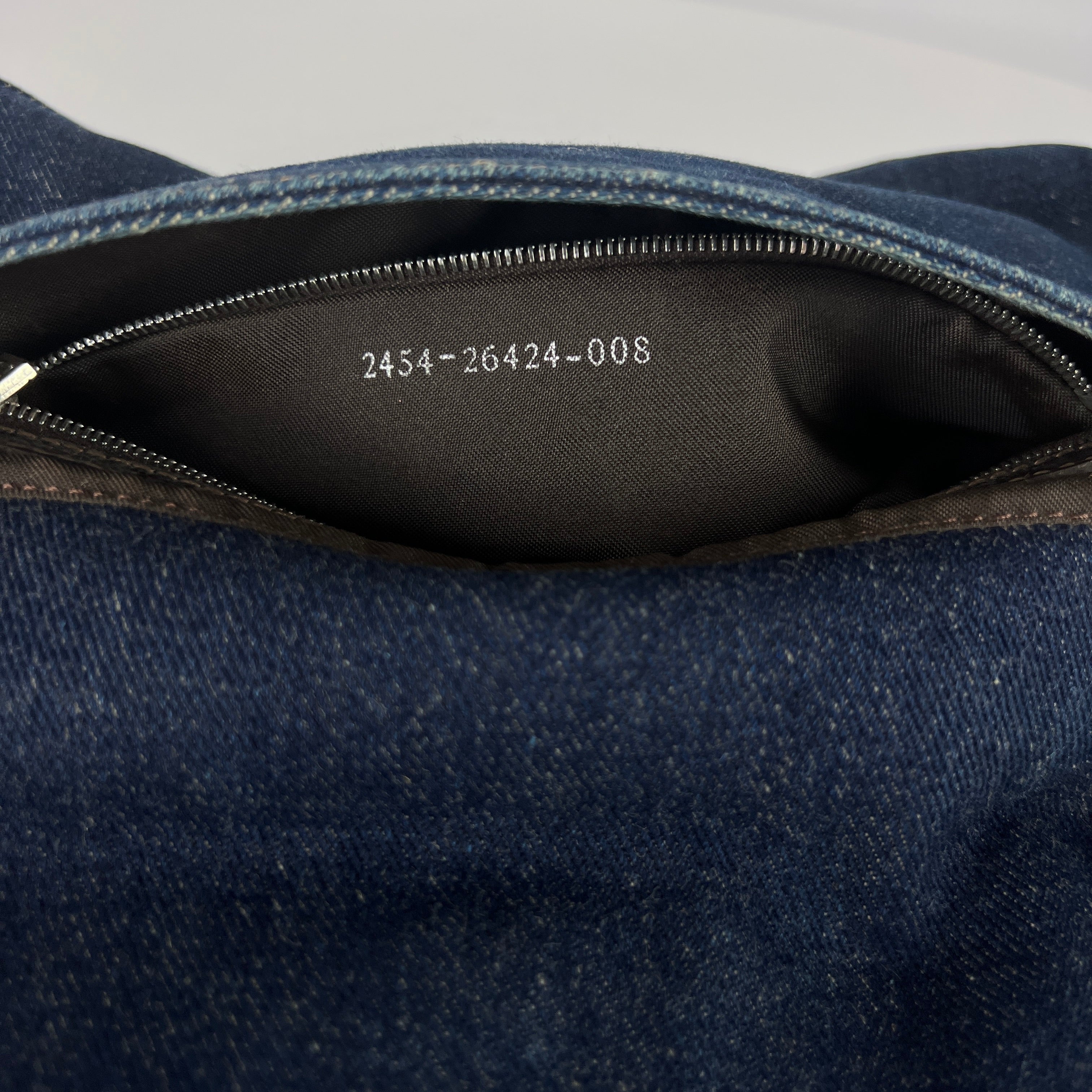 Sac à main FENDI Baguette denim bleu
