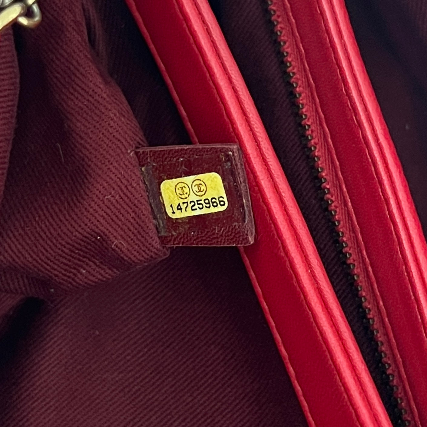 CHANEL Mademoiselle Bowling Bag in Red Lambskin