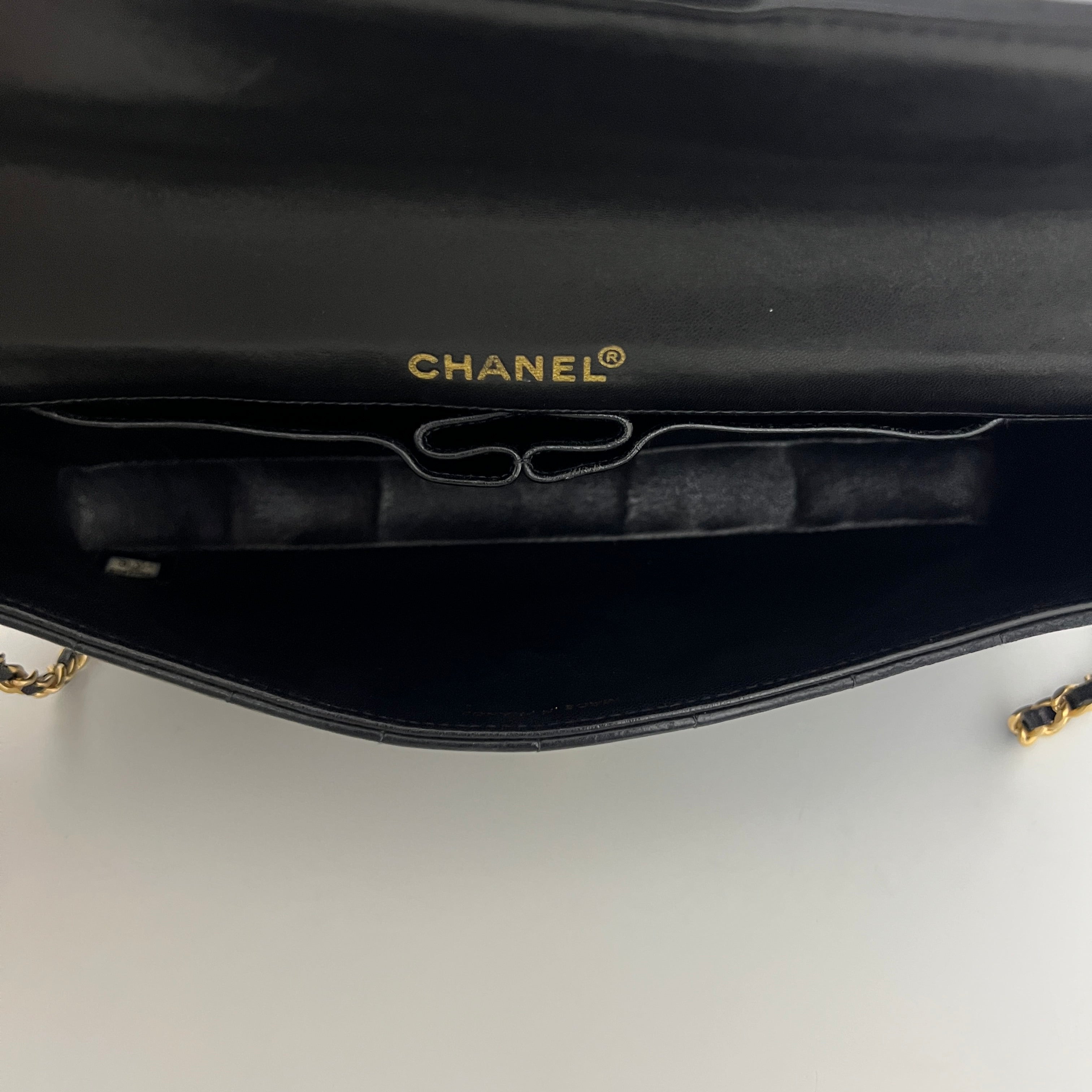 CHANEL East West Chocolate Bar Bag Black Lambskin