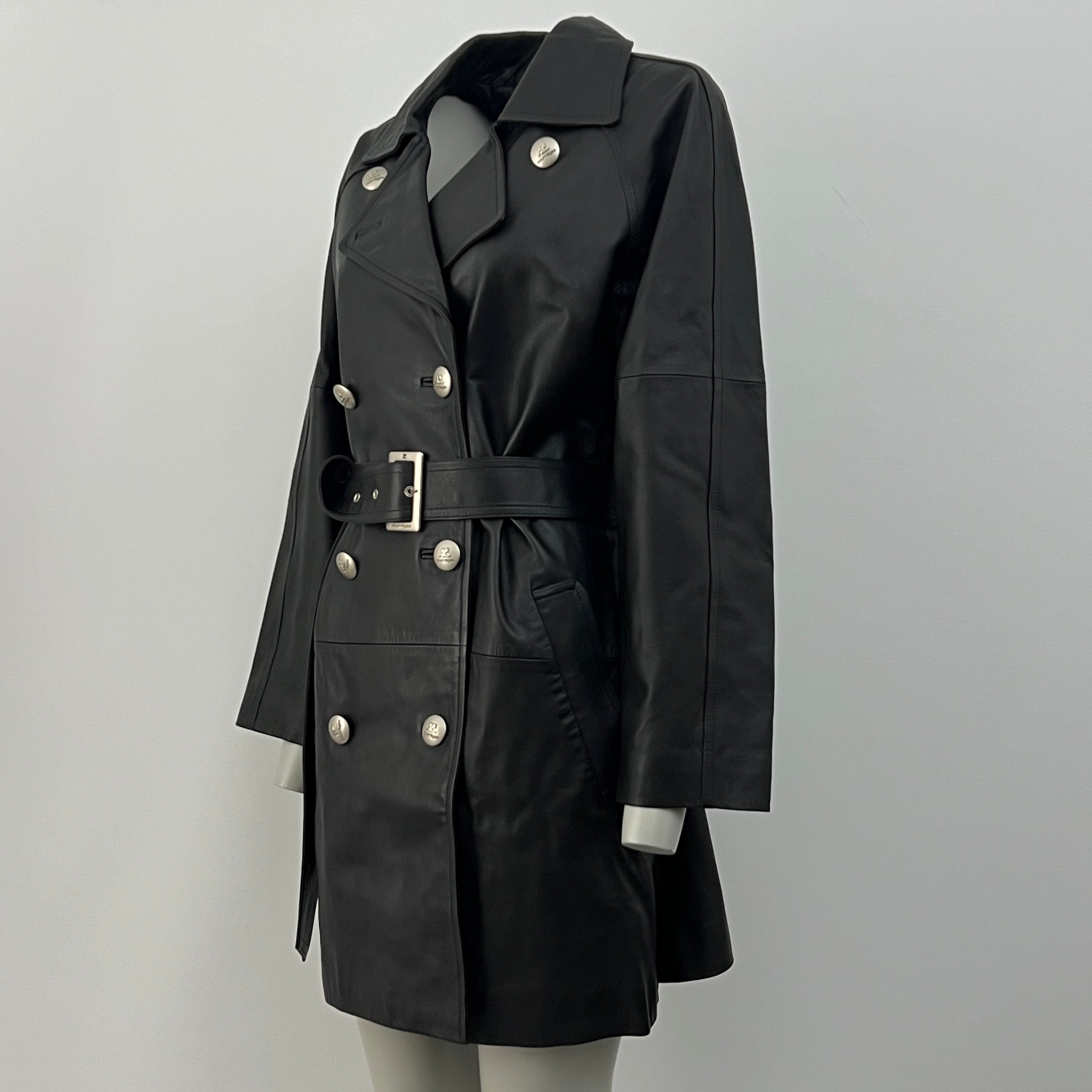 COURRÈGES S black leather jacket