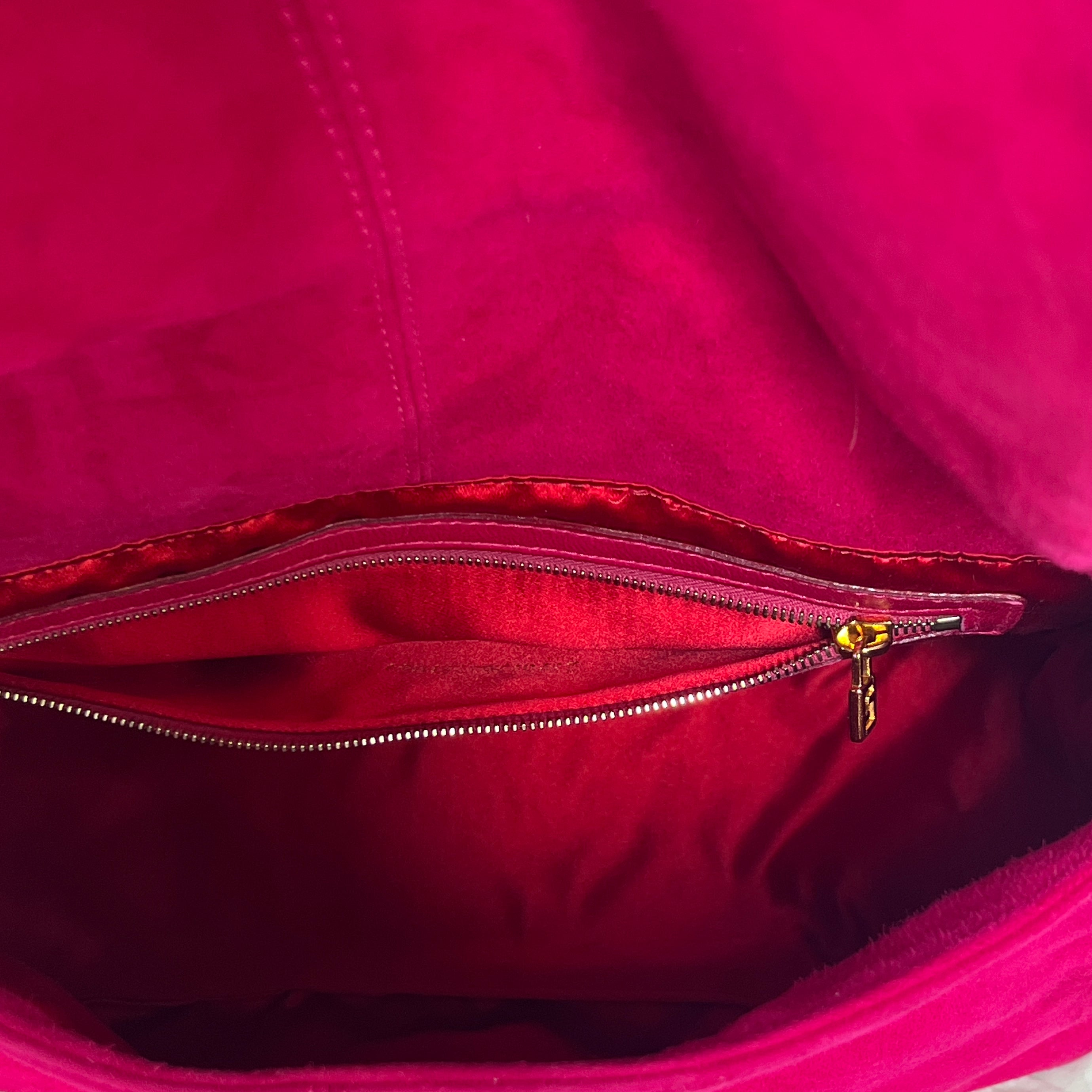 FENDI Mamma pink suede handbag